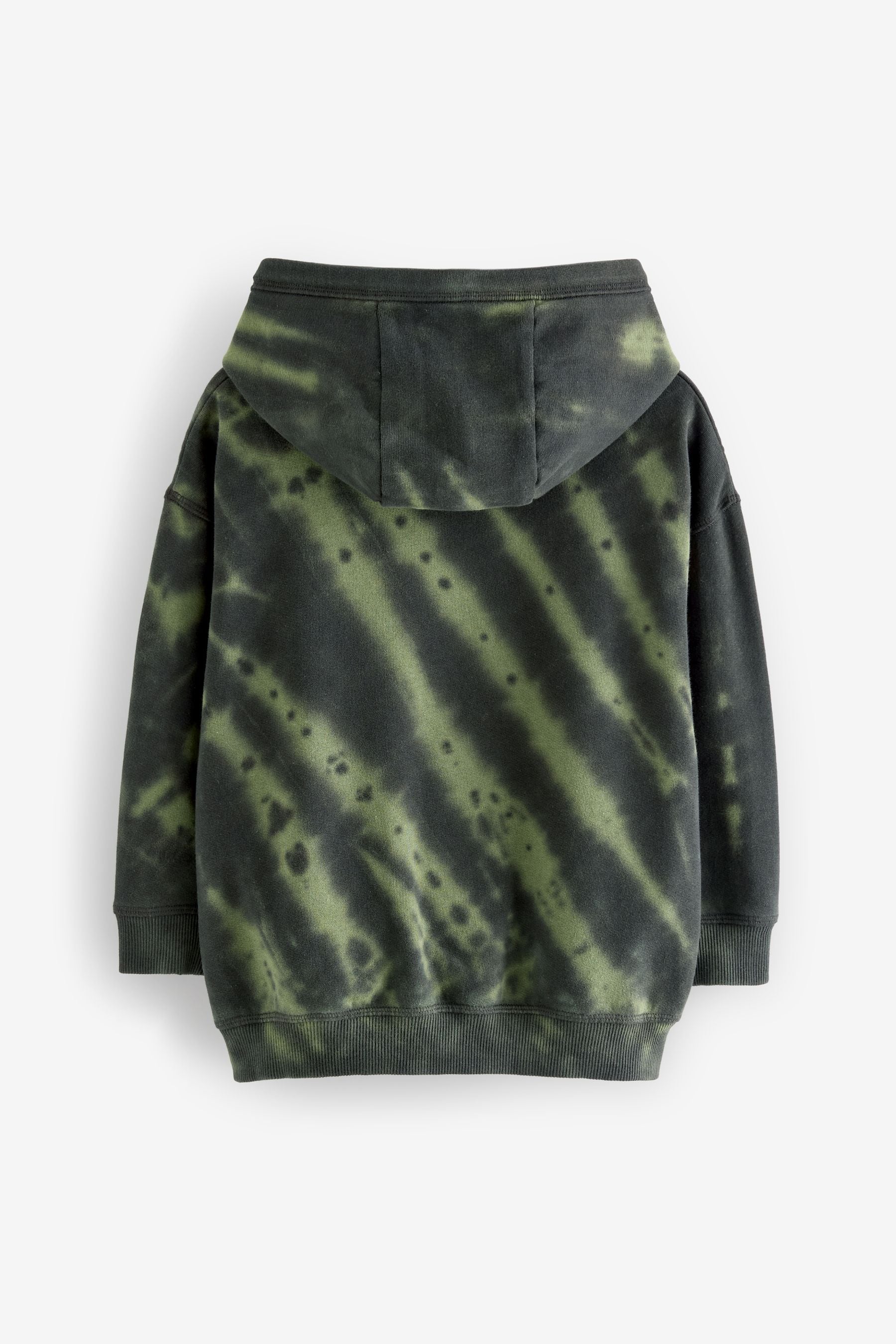 Dark Green Grunge Tie Dye 100% Cotton Hoodie (3-16yrs)