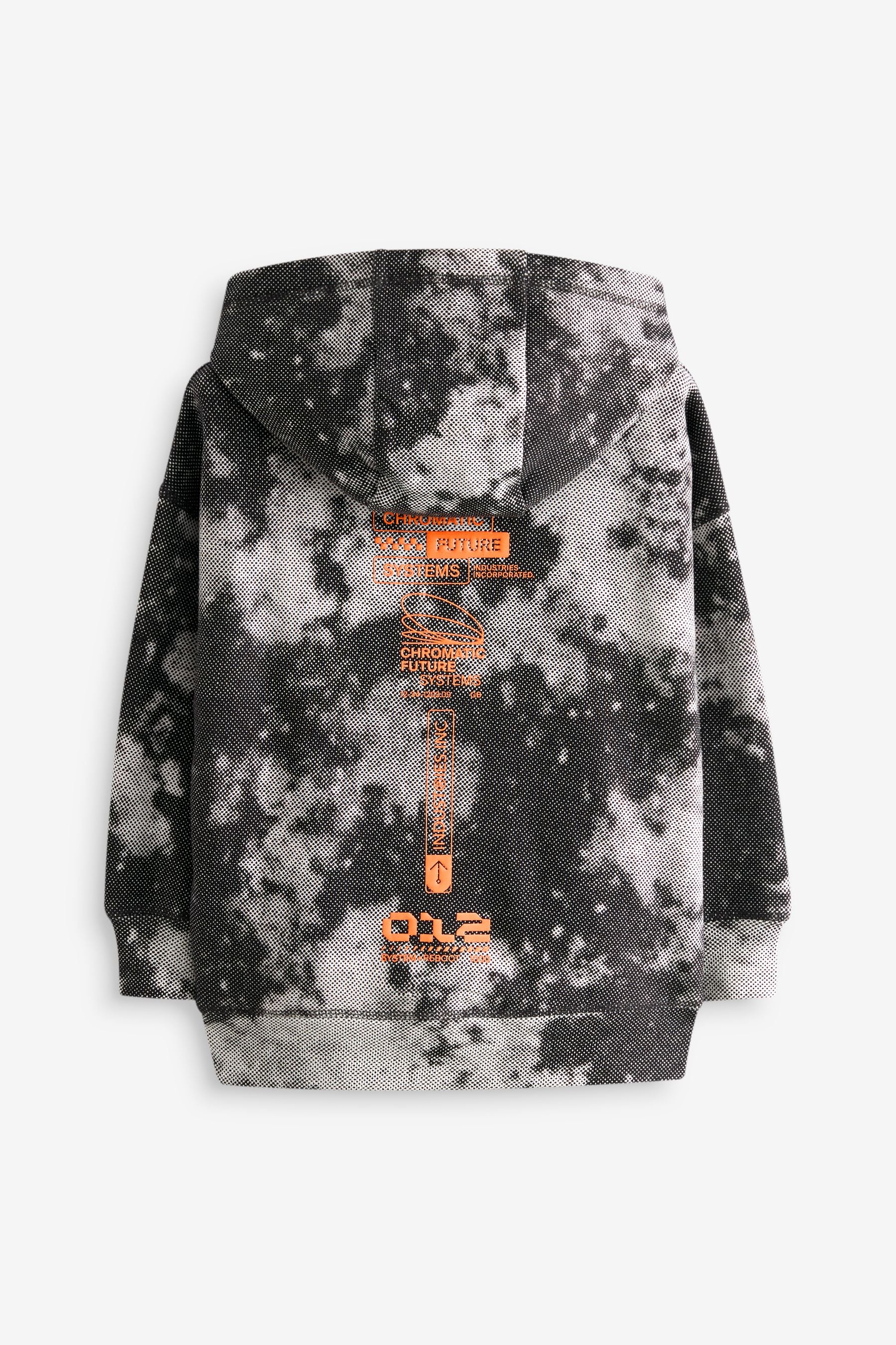 Black/White Digital Print Hoodie (3-16yrs)