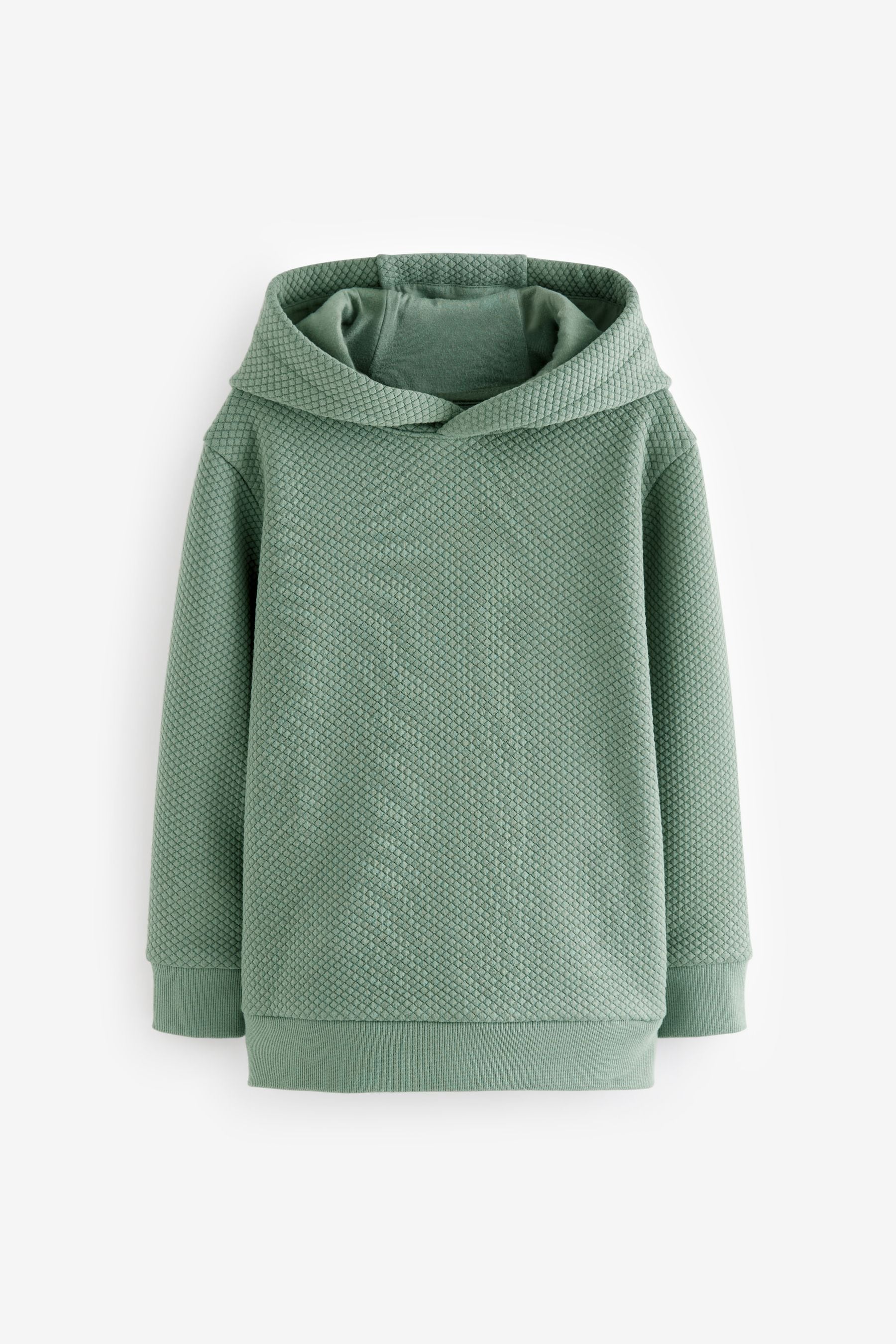 Sage Green Textured Fabric Hoodie (3-16yrs)