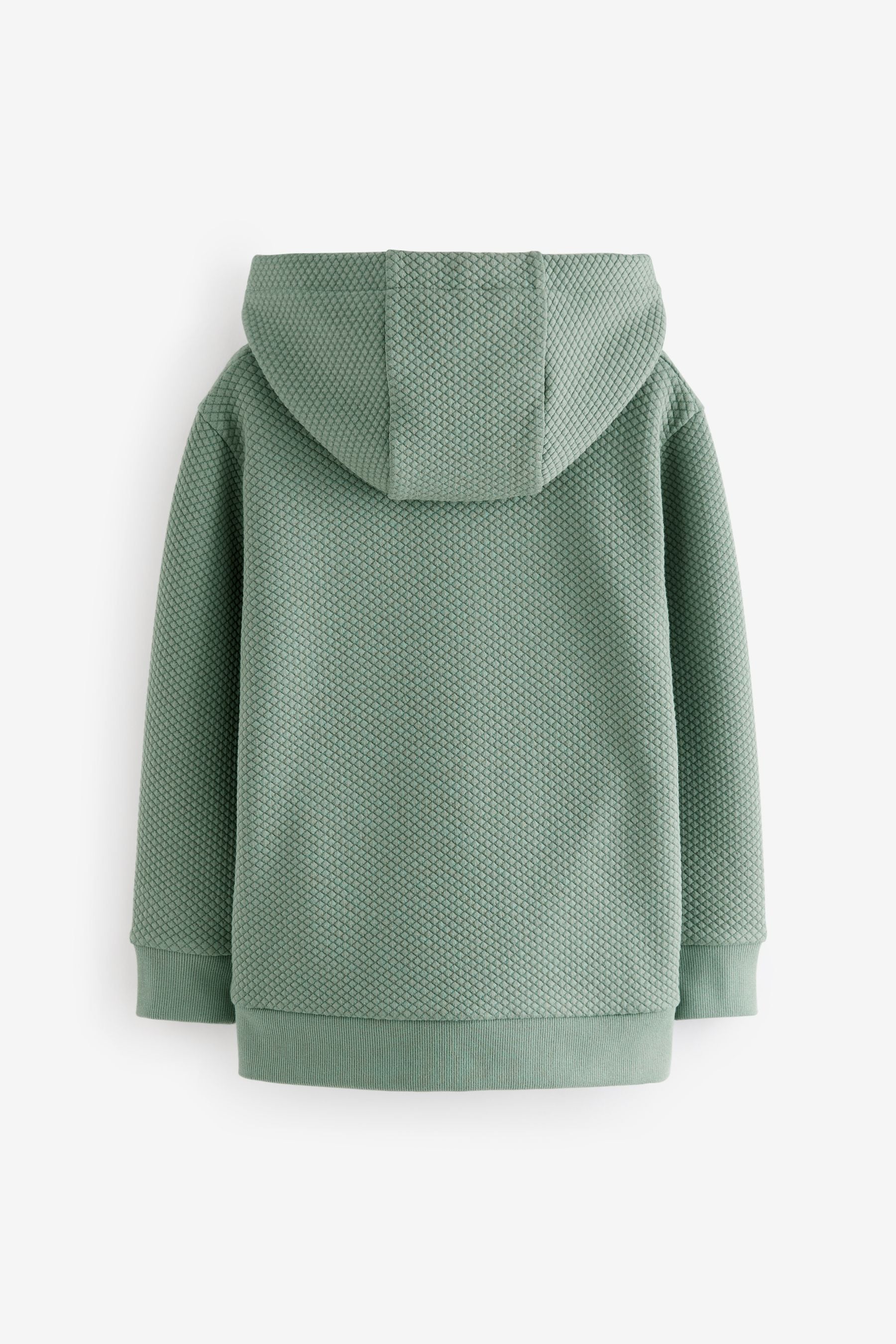 Sage Green Textured Fabric Hoodie (3-16yrs)