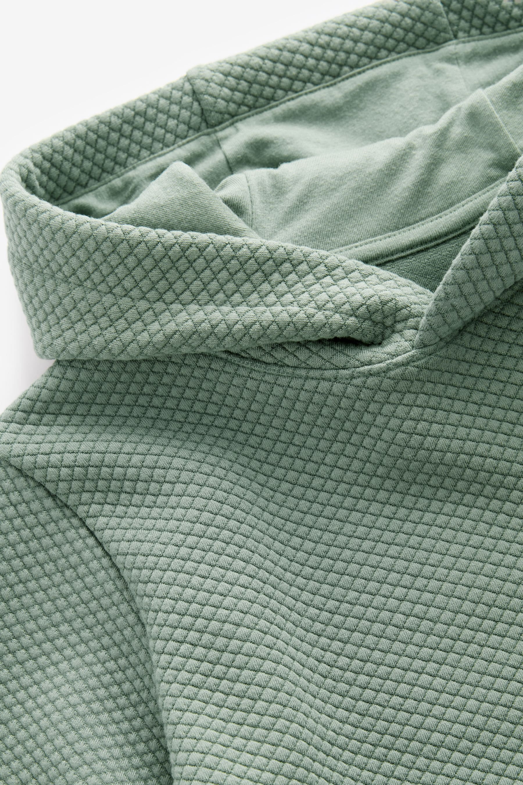 Sage Green Textured Fabric Hoodie (3-16yrs)