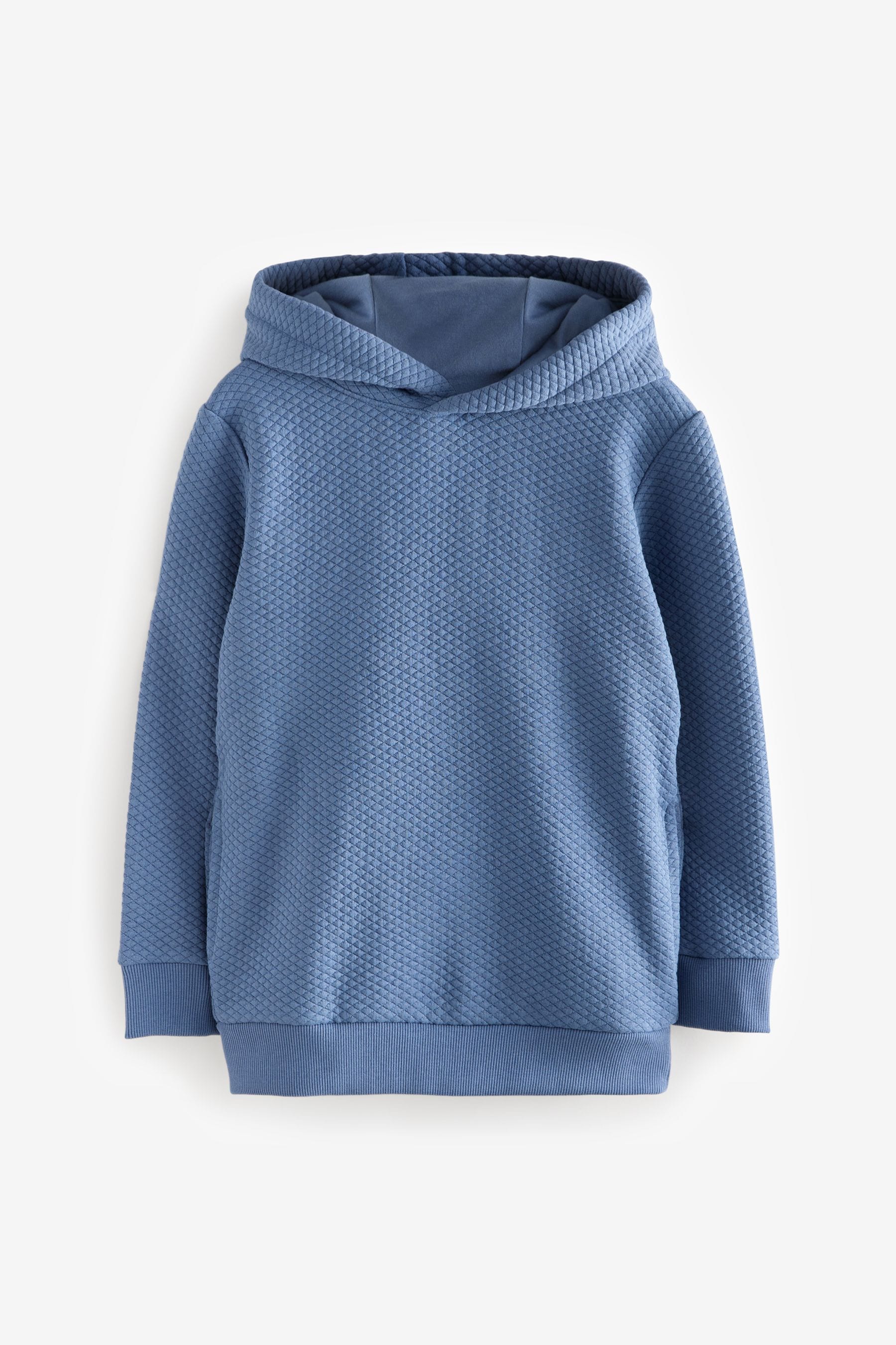 Blue Textured Fabric Hoodie (3-16yrs)