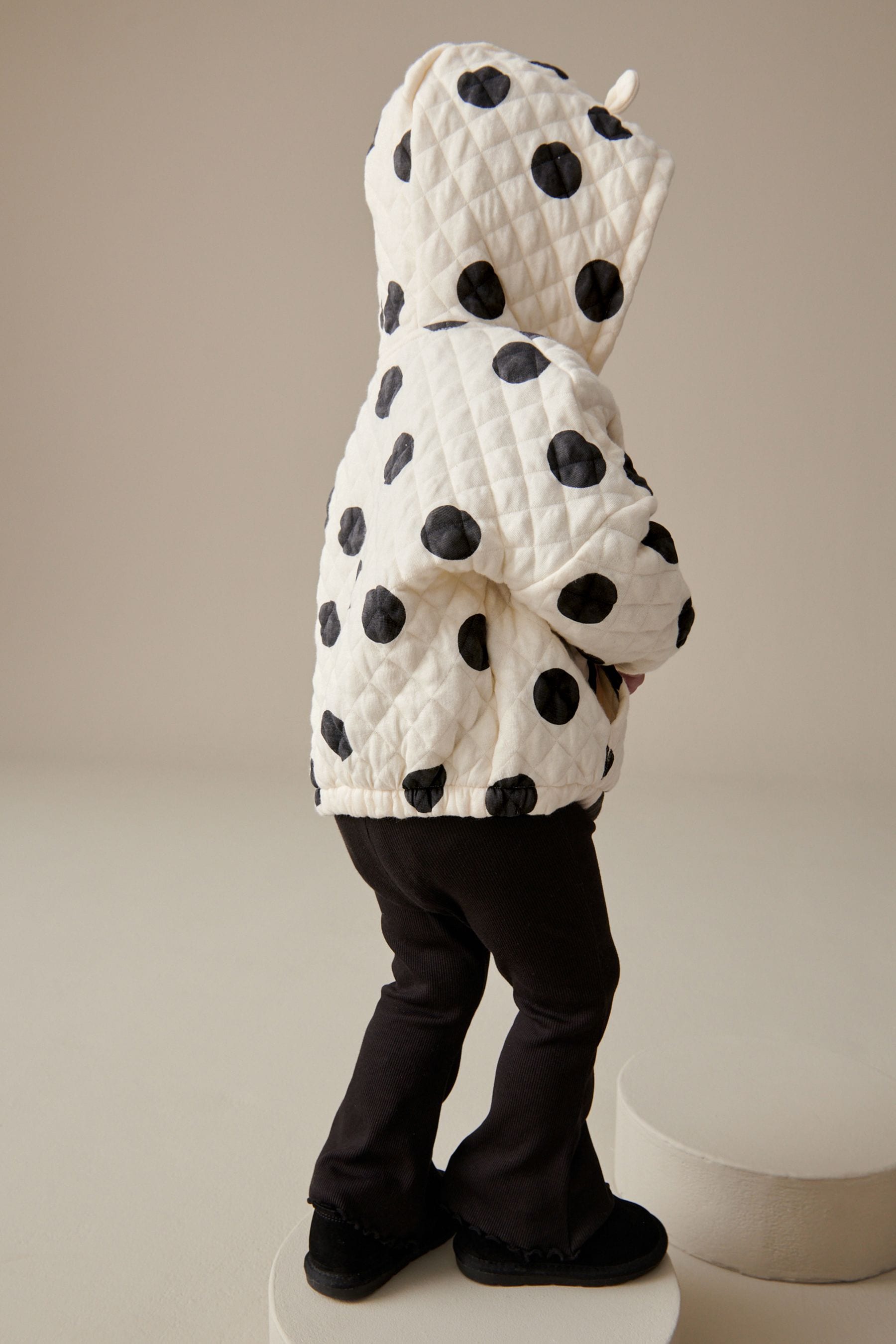 Monochrome Quilted Zip Through Hoodie (3mths-7yrs)