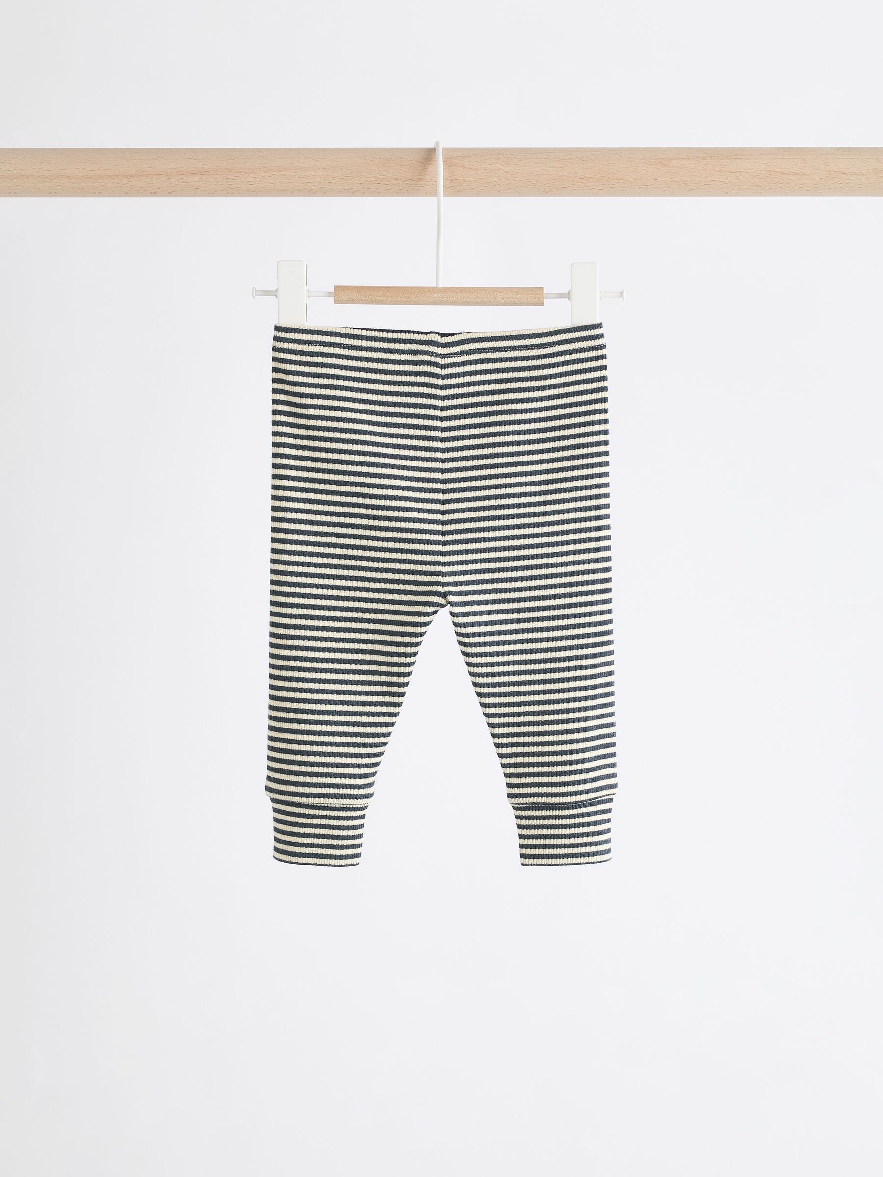 Navy Stripe 100% Cotton Baby Knitted Top and Leggings Set (0mths-2yrs)