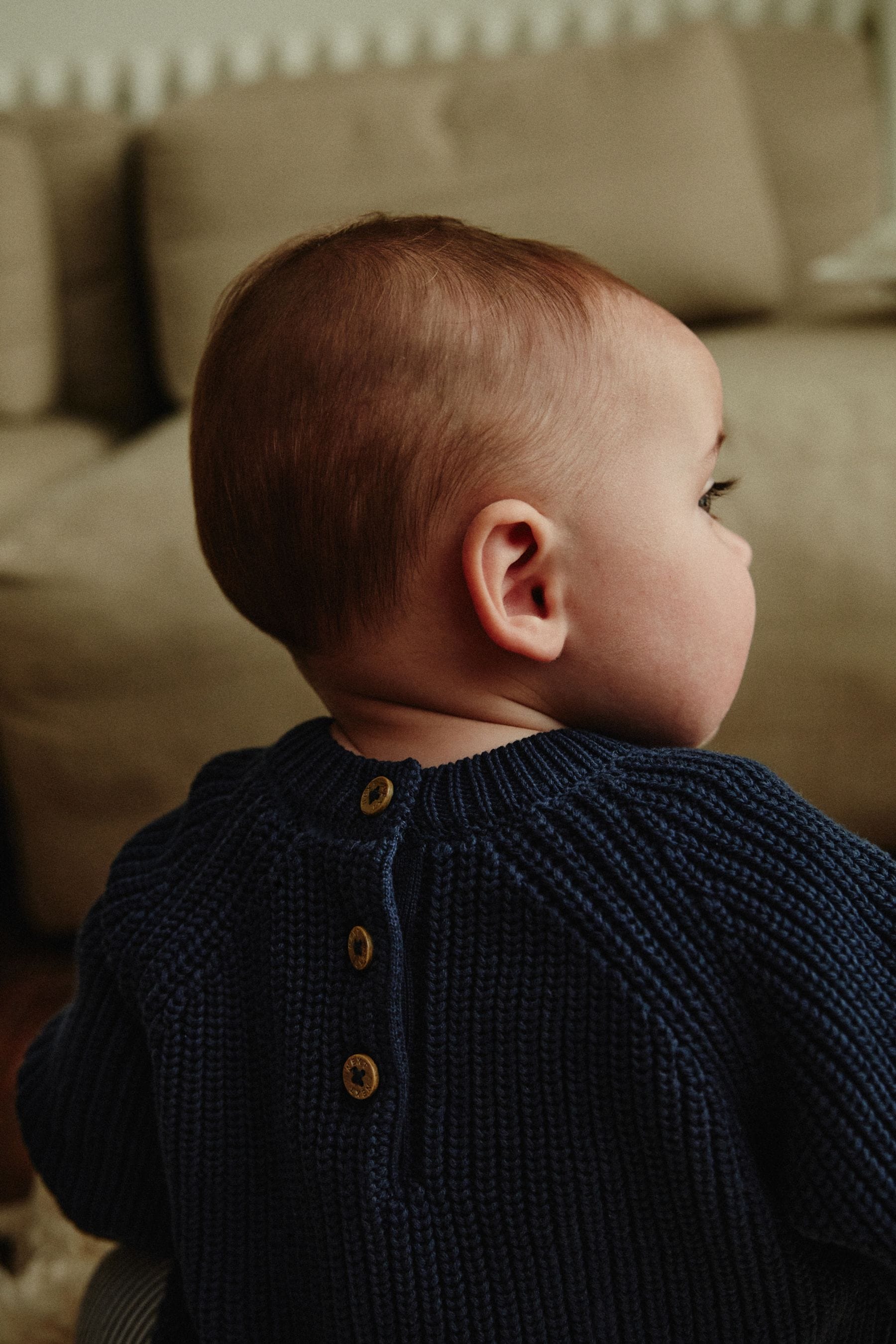 Navy Stripe Baby Knitted Top and Leggings Set (0mths-2yrs)