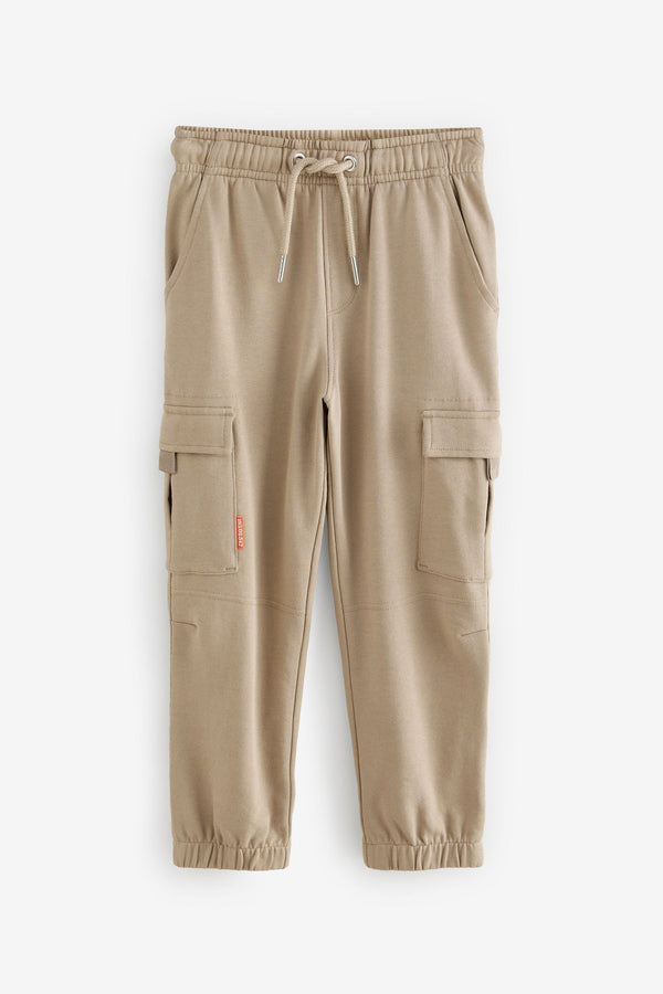 Mink Brown 100% Cotton Cargo Pocket Joggers (3-16yrs)