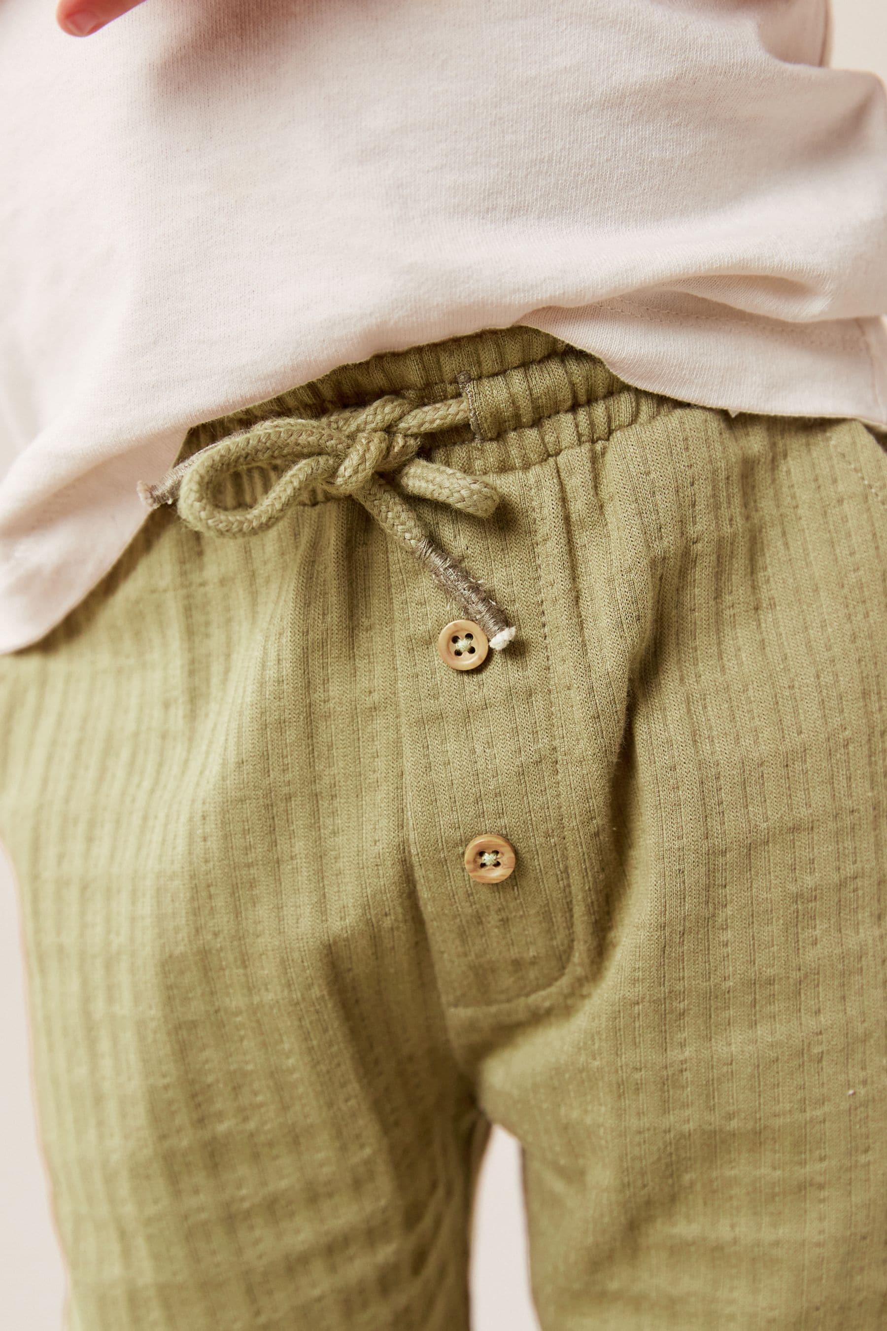 Sage Green Textured Jersey Joggers (3mths-7yrs)