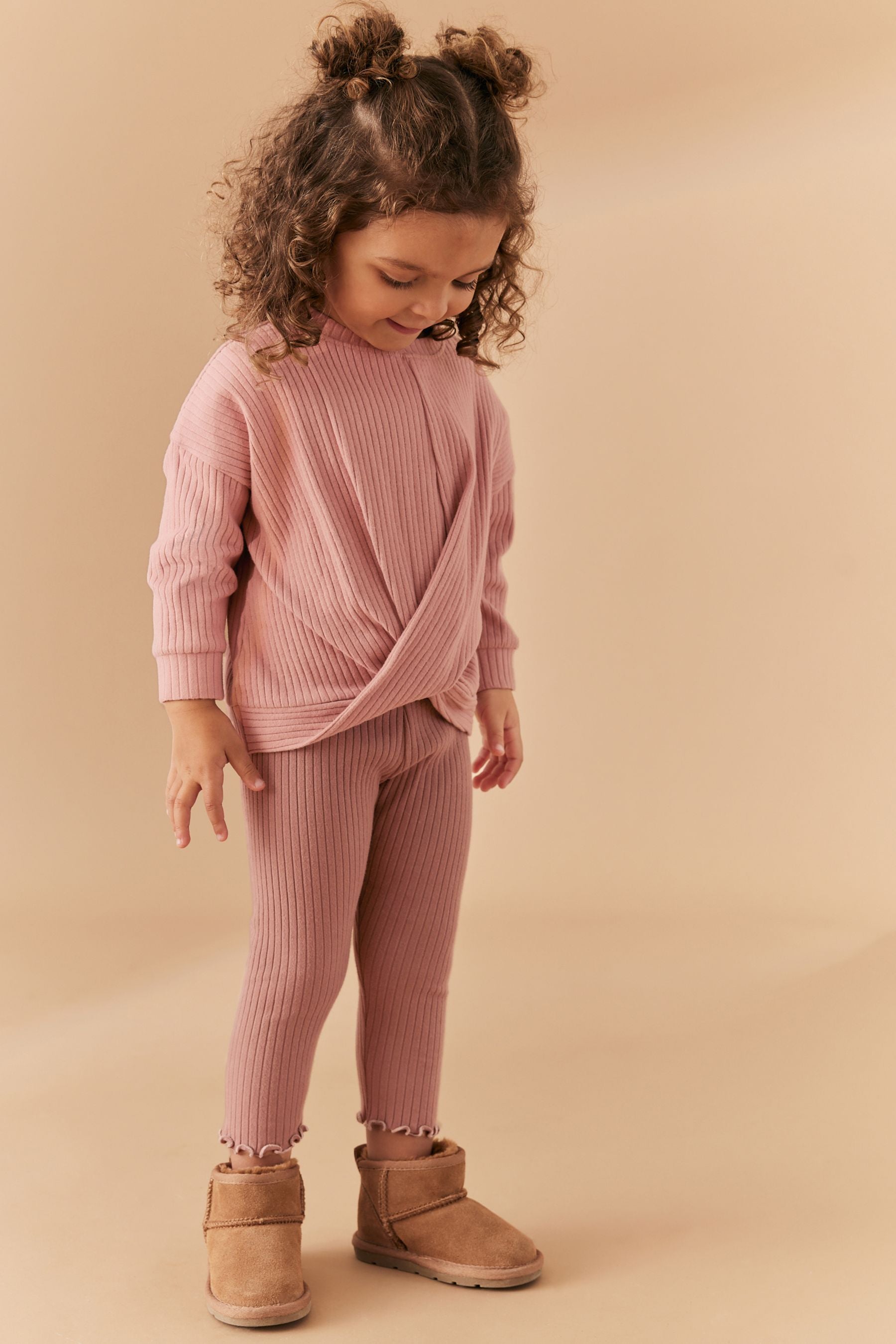 Pink Ribbed Top & Legging Set (3mths-7yrs)