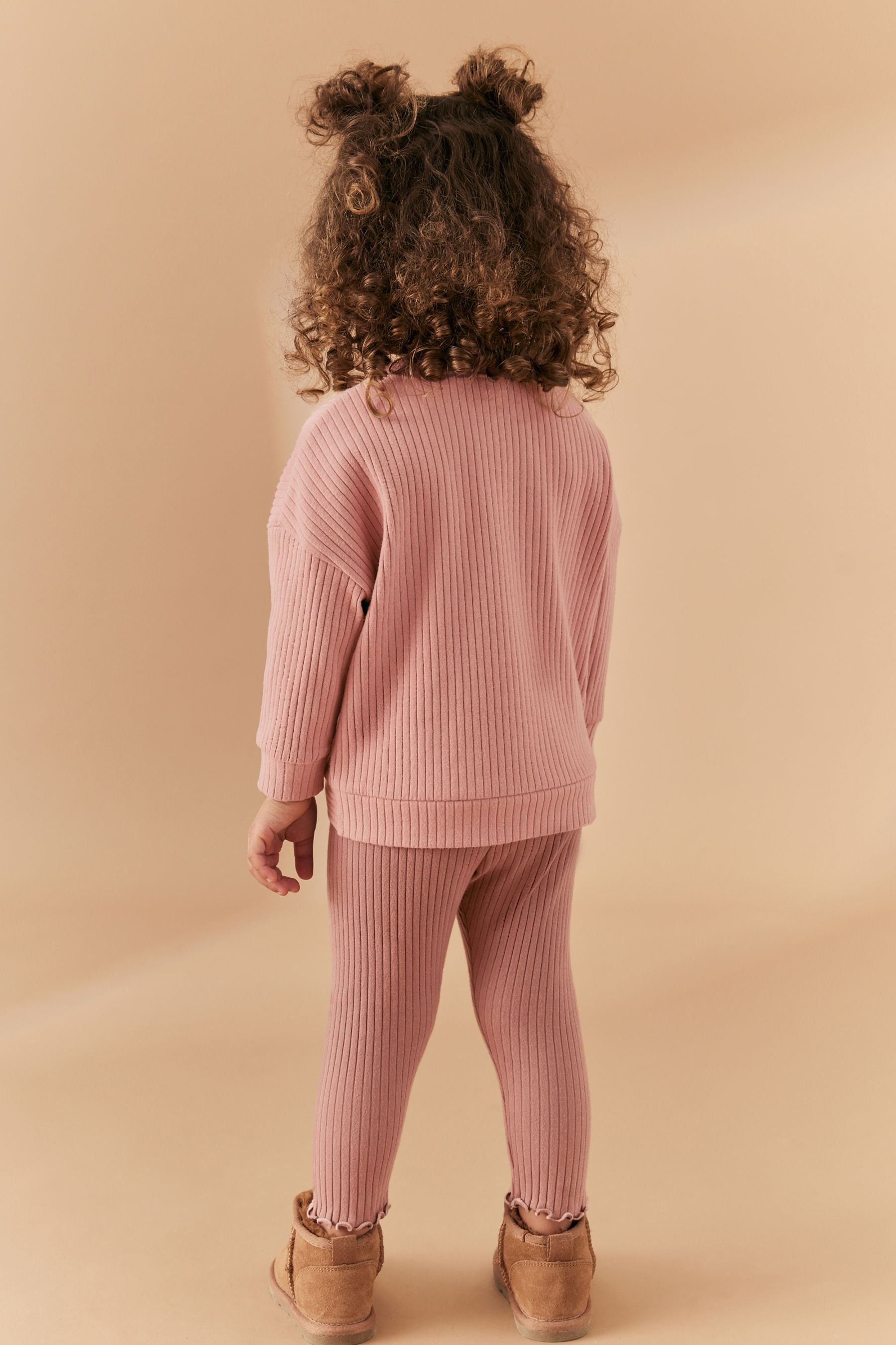 Pink Ribbed Top & Legging Set (3mths-7yrs)