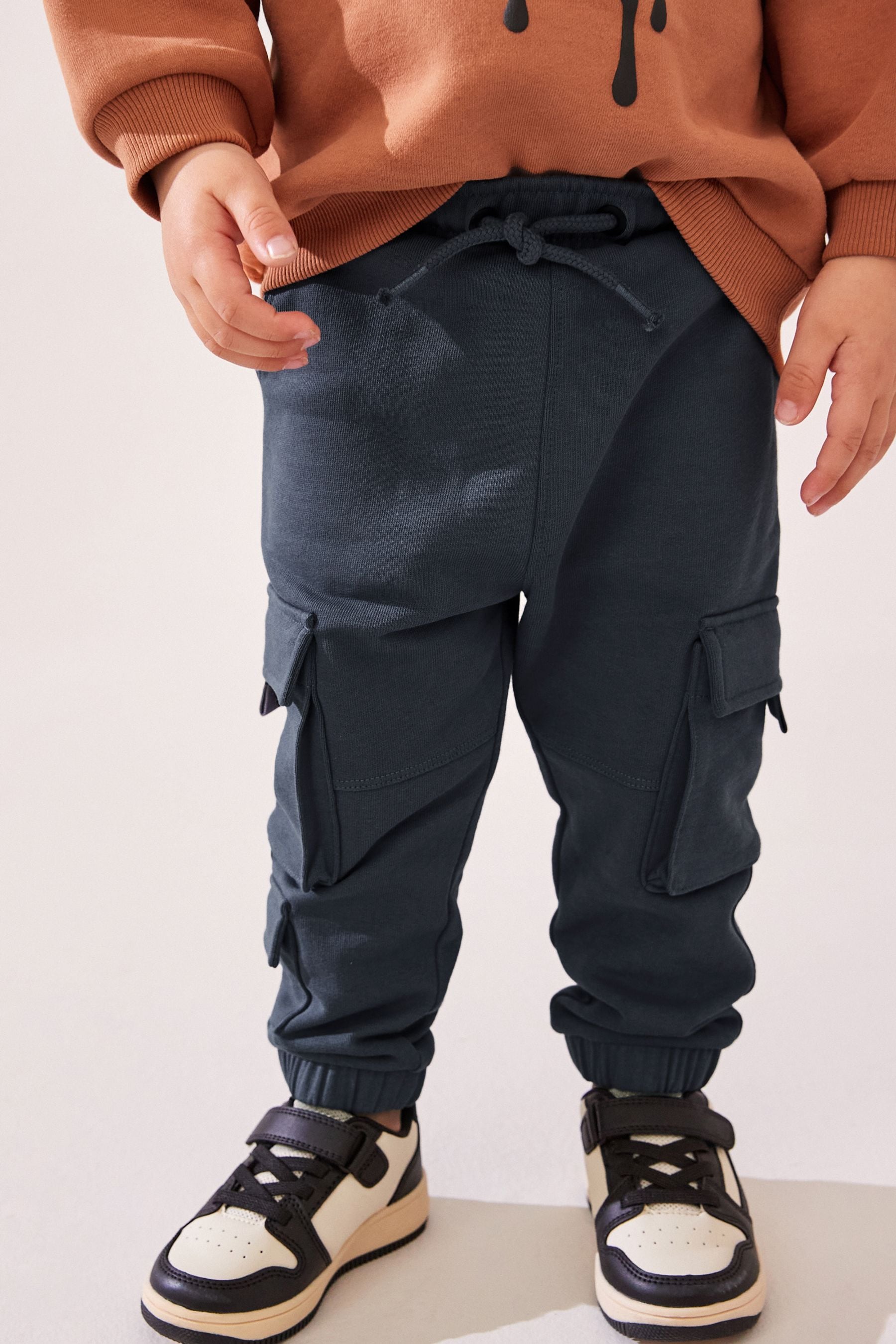 Rust Brown Happy 100% Cotton Sweatshirt and Utility Joggers 2 Piece Set (3mths-7yrs)