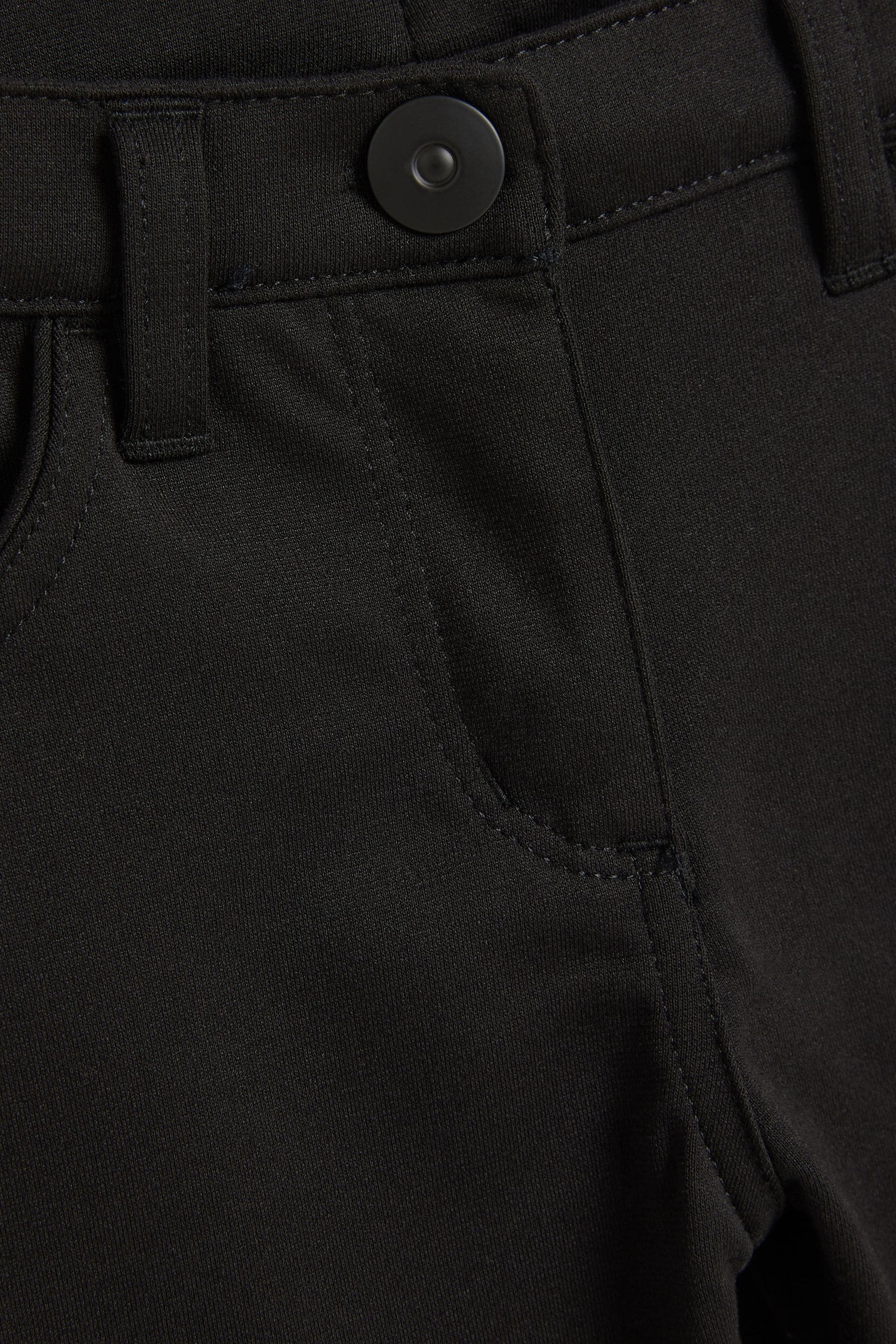 Black Longer Length Jersey Stretch Skinny School Trousers (3-18yrs)