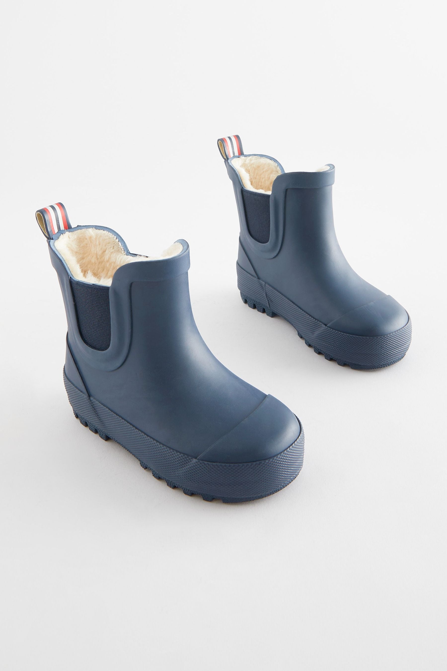 Navy Warm Lined Ankle Wellies