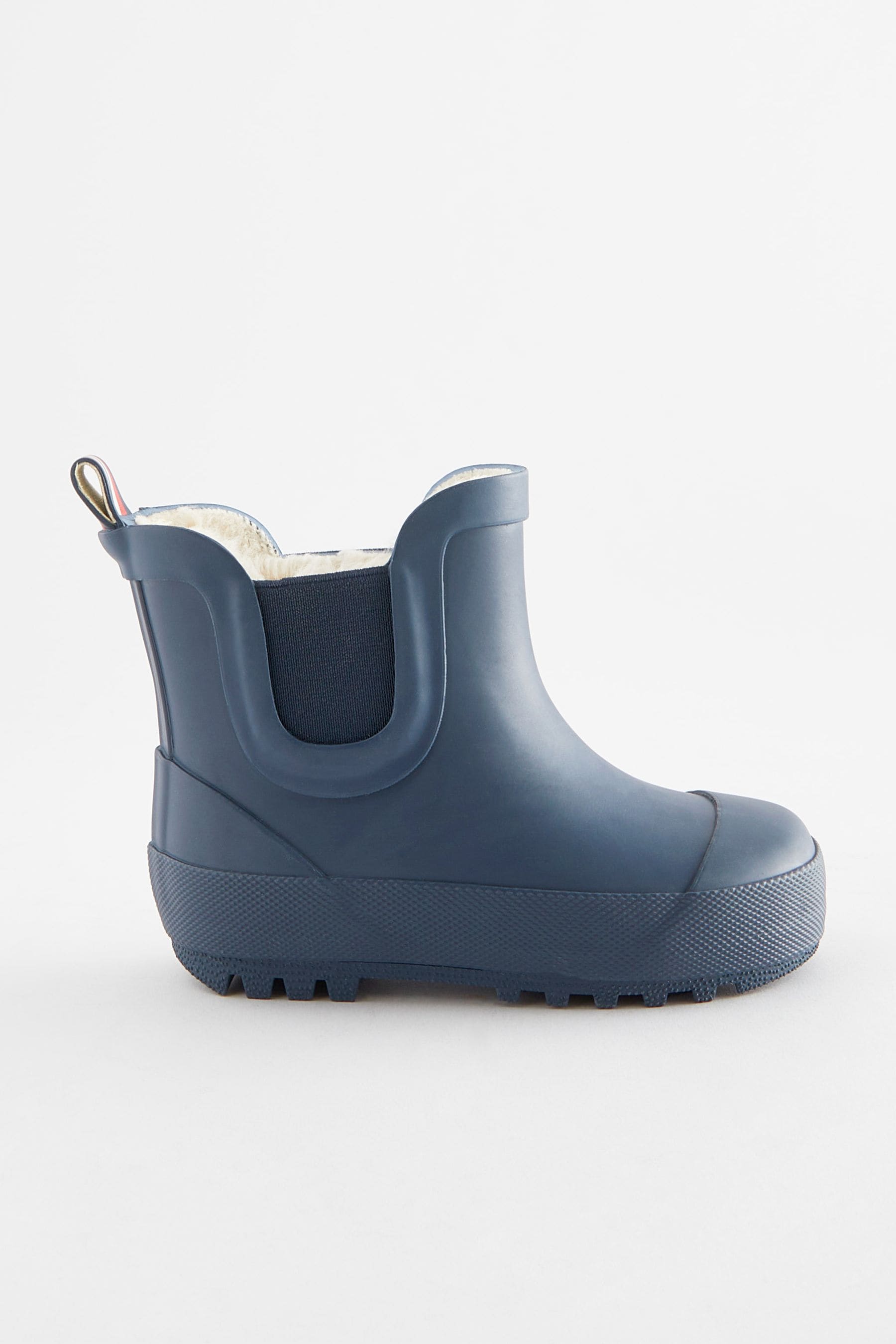 Navy Warm Lined Ankle Wellies