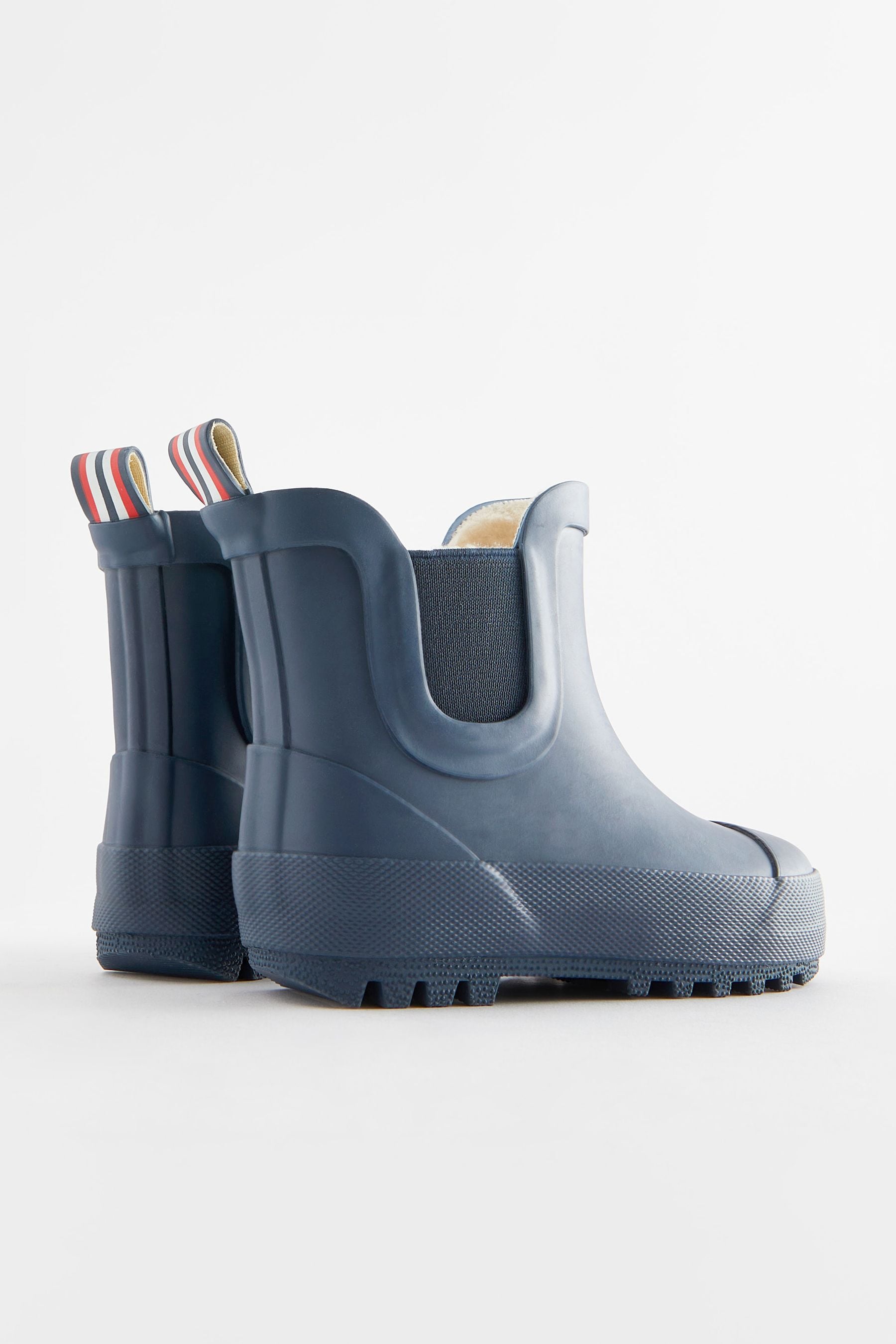 Navy Warm Lined Ankle Wellies