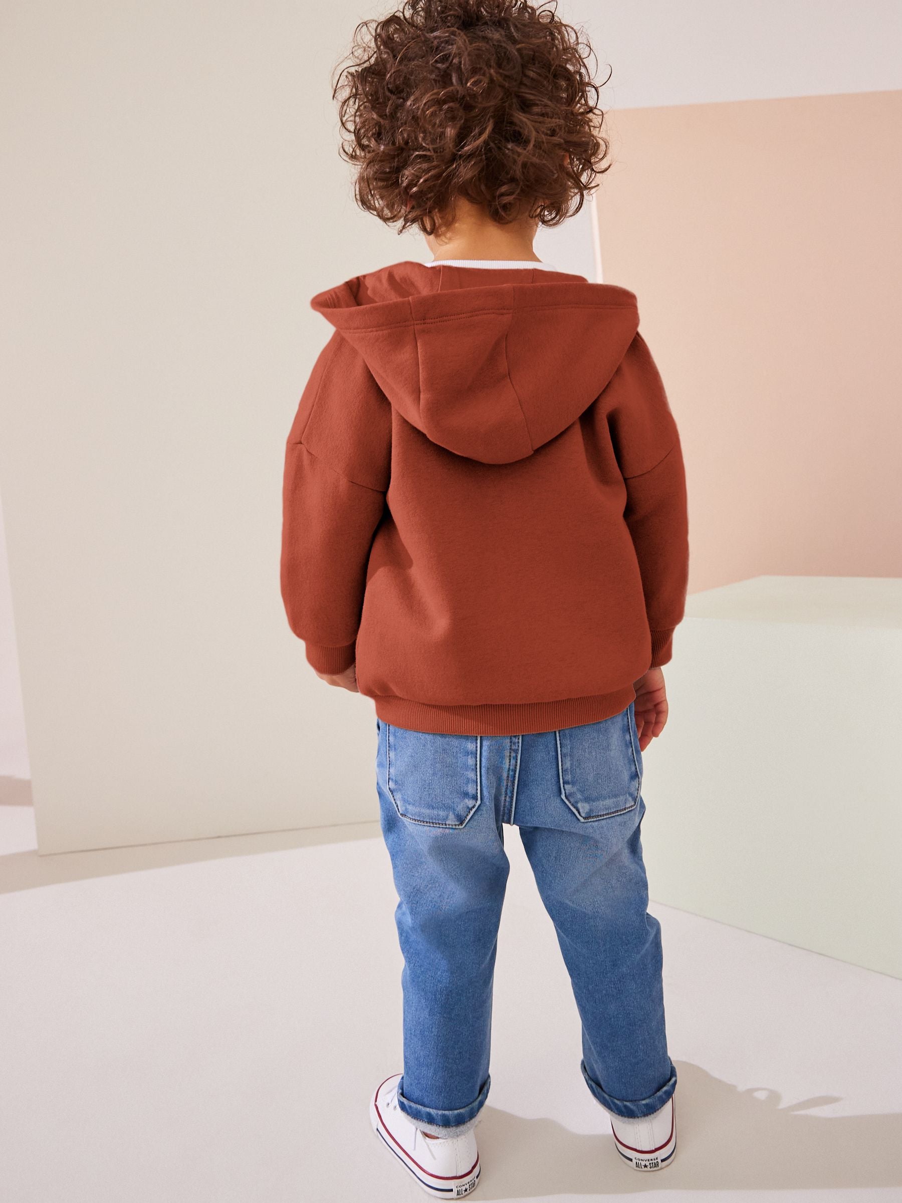 Rust Brown Zip Through Hoodie (3mths-7yrs)