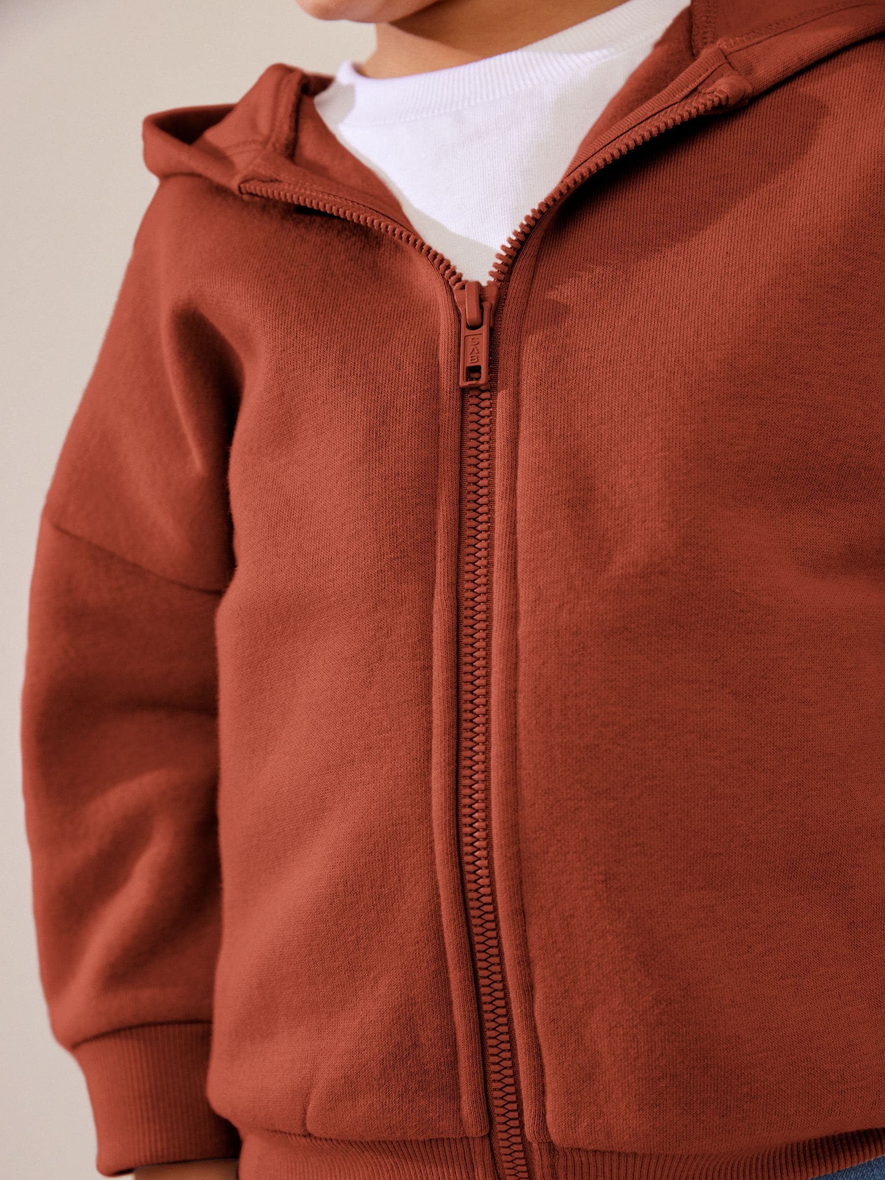 Rust Brown Zip Through Hoodie (3mths-7yrs)