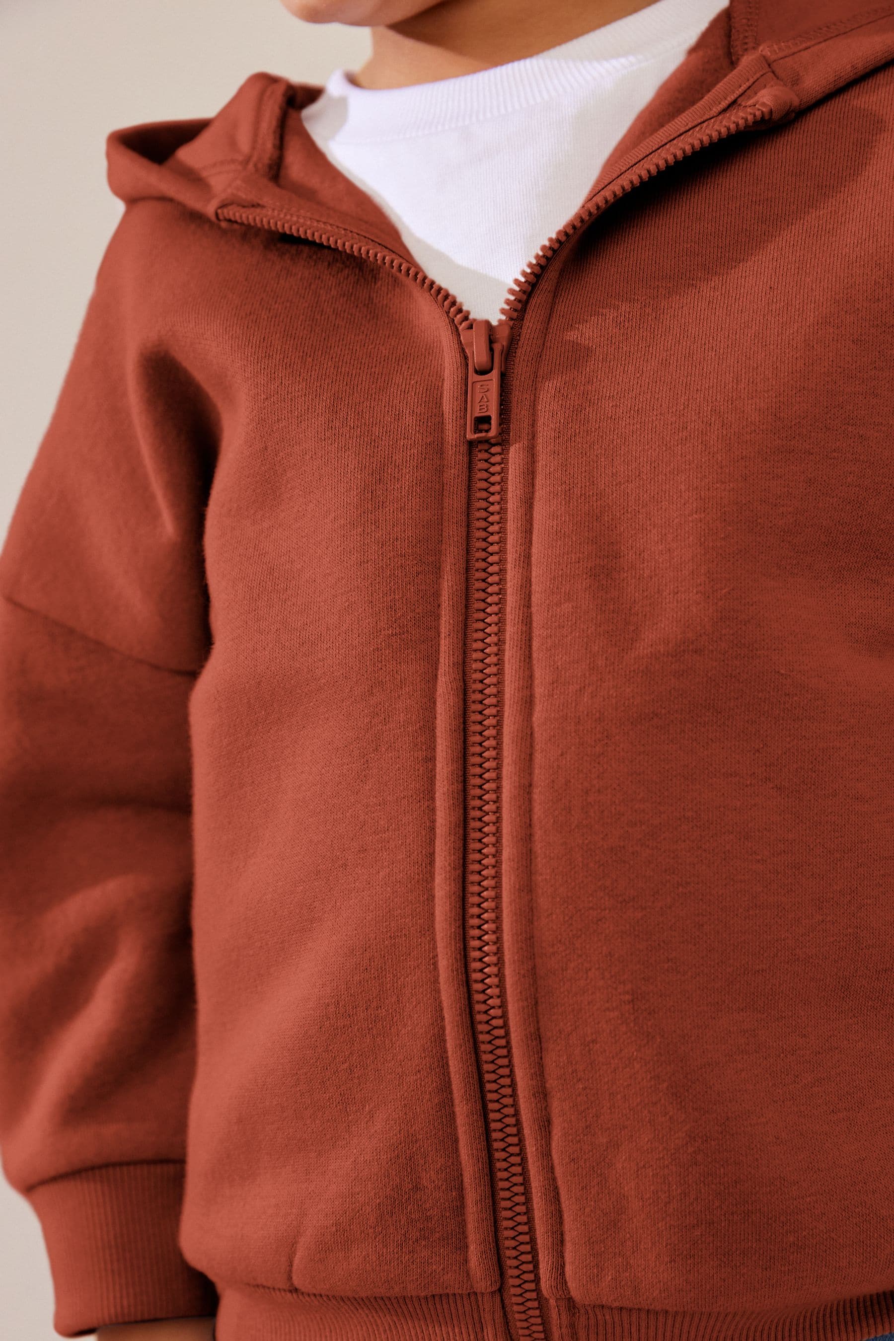 Rust Brown Zip Through Hoodie (3mths-7yrs)