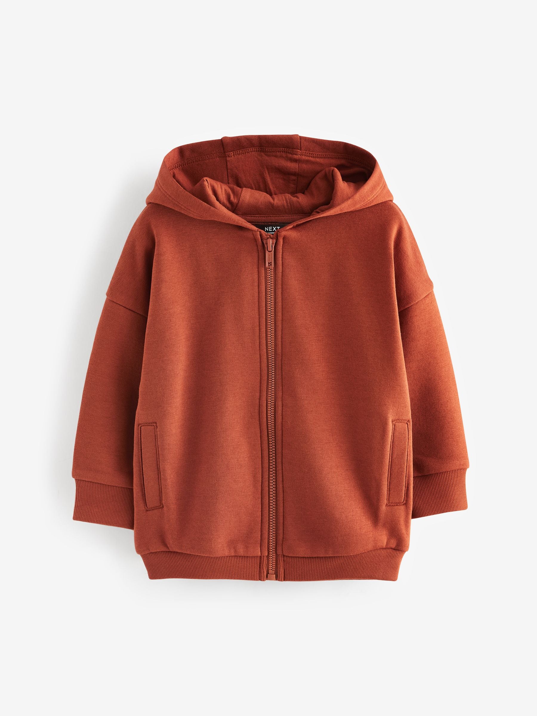 Rust Brown Zip Through Hoodie (3mths-7yrs)