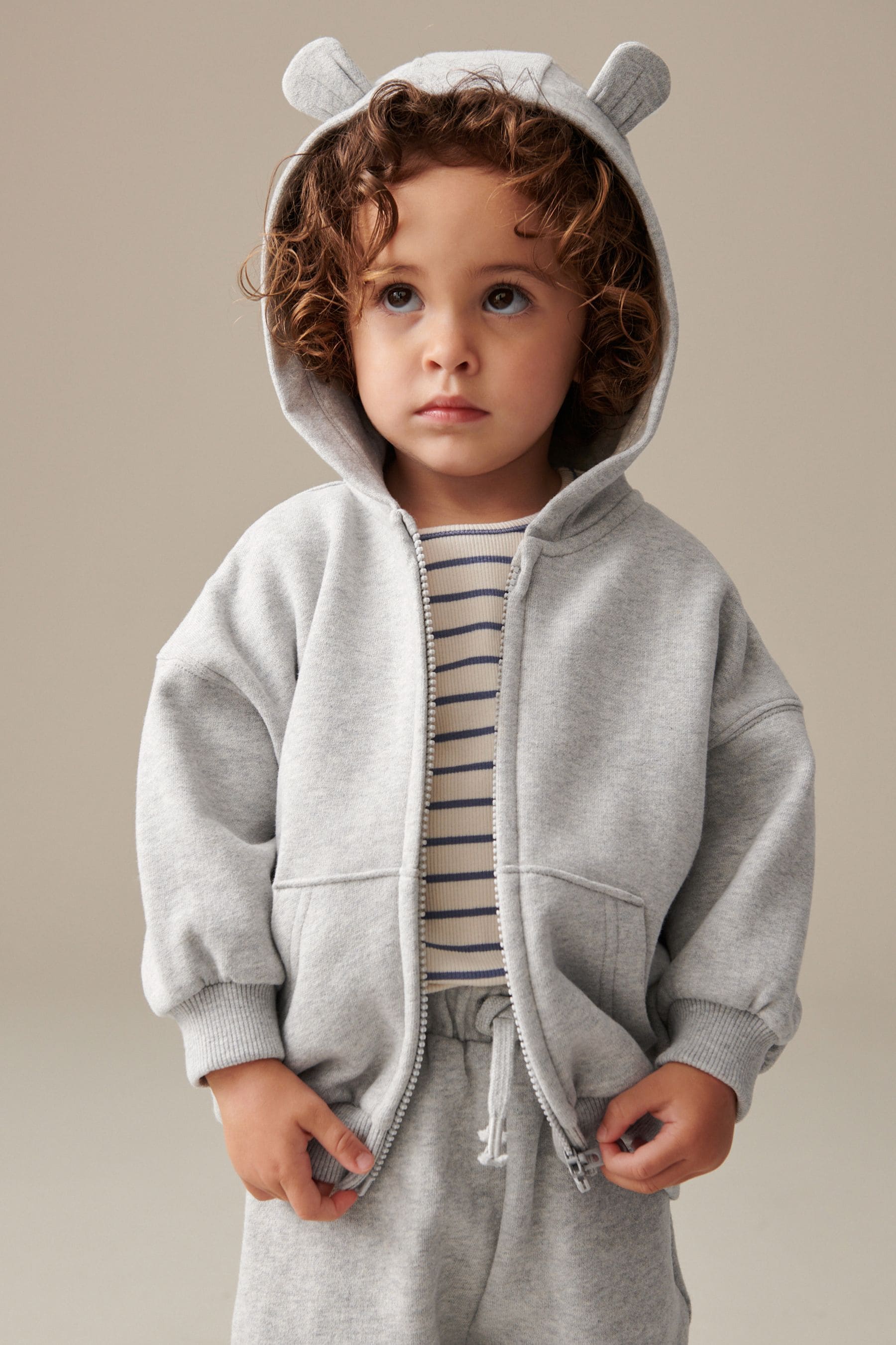 Grey Zip Through Hoodie (3mths-7yrs)