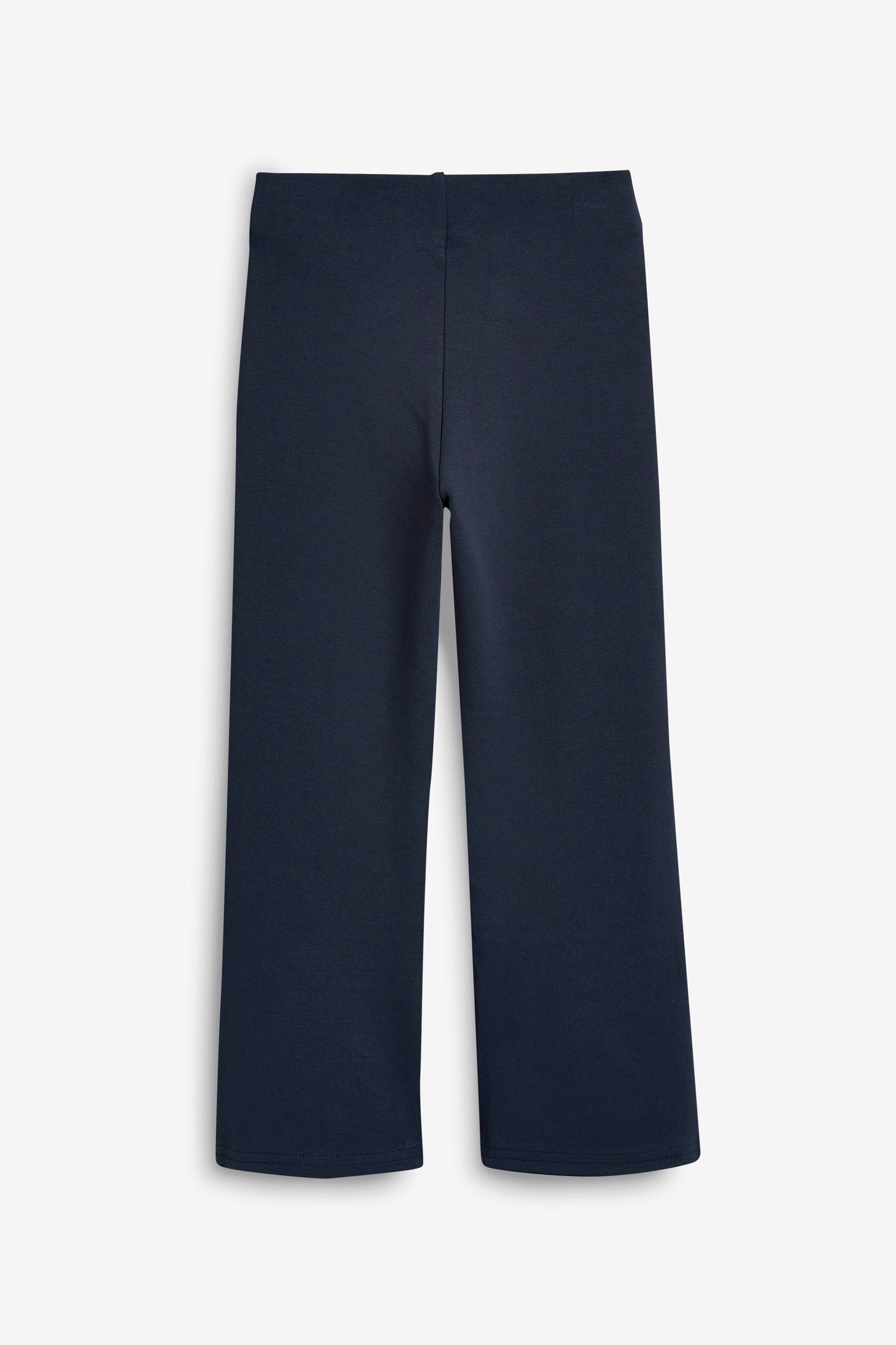 Navy Blue Cotton Rich Jersey Stretch Pull-On Boot Cut School Trousers (3-16yrs)