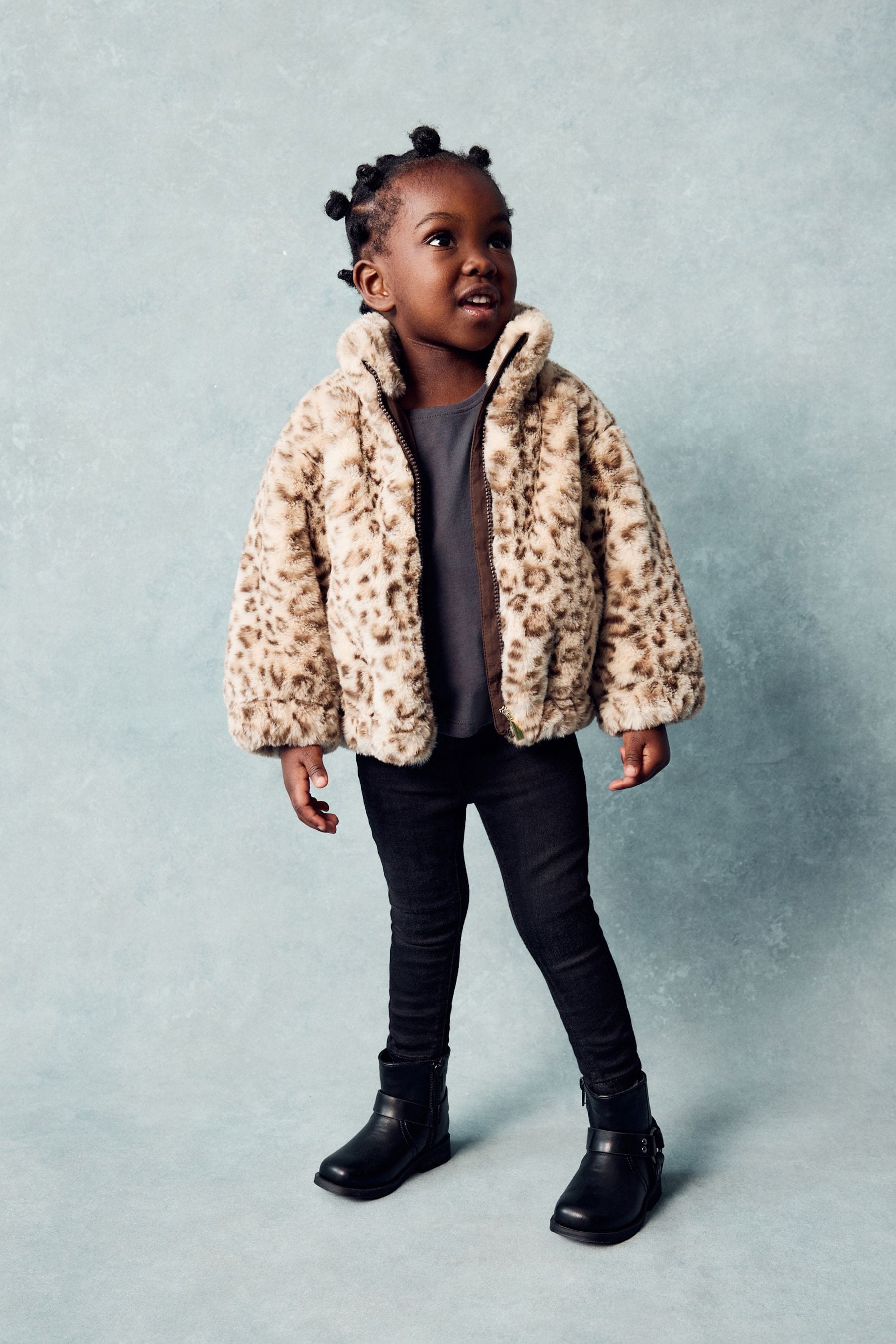 Animal Faux Fur Bomber Jacket (12mths-7yrs)