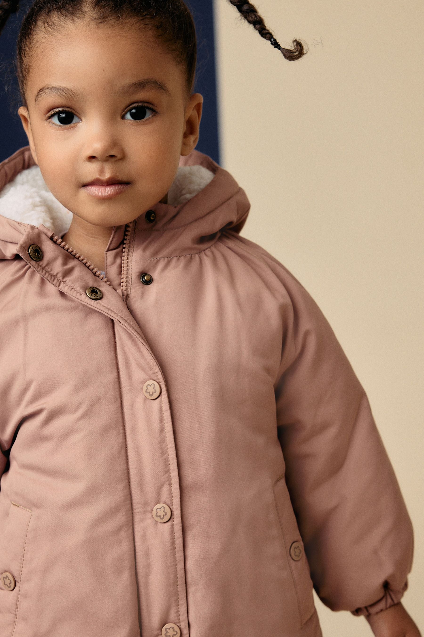 Peach Pink Shower Resistant Wadded Parka Coat (3mths-7yrs)