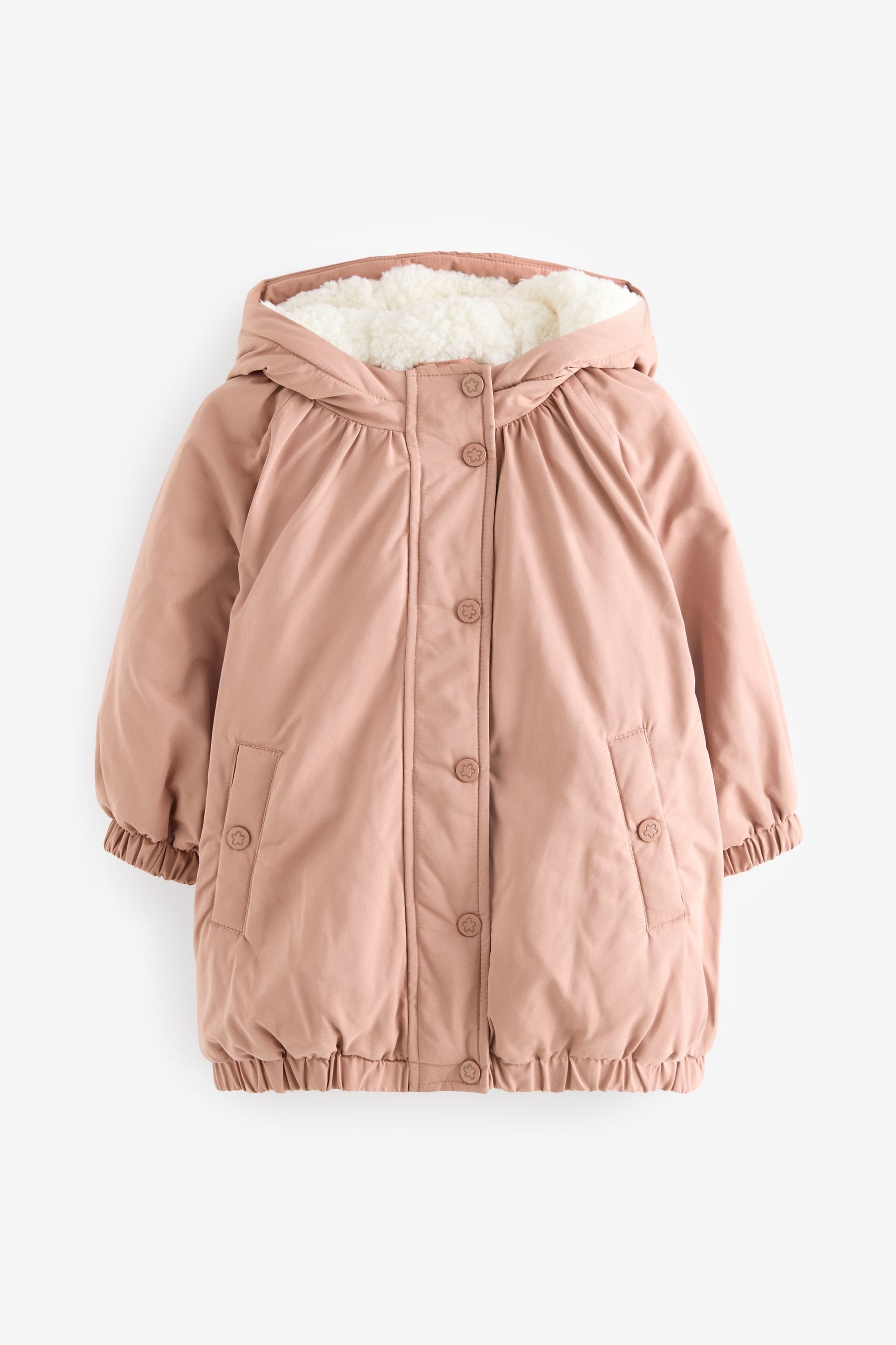 Peach Pink Shower Resistant Wadded Parka Coat (3mths-7yrs)