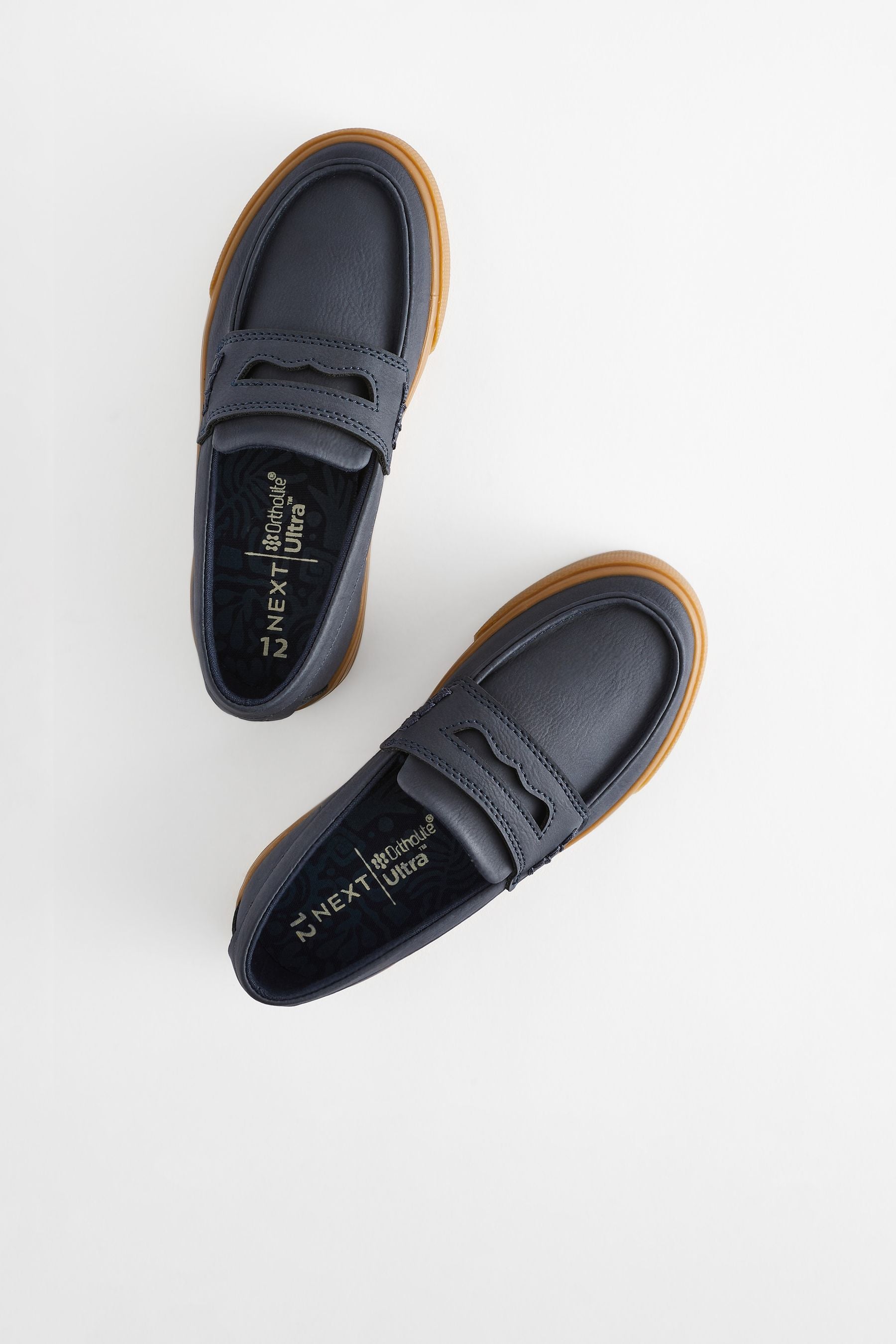 Navy Penny Loafers