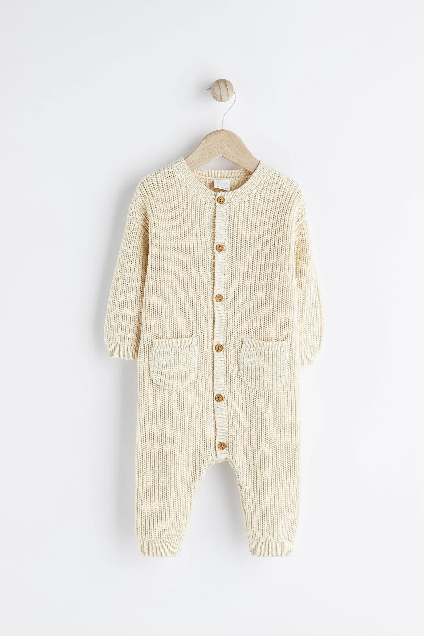 Cream Baby Knitted Romper (0mths-2yrs)