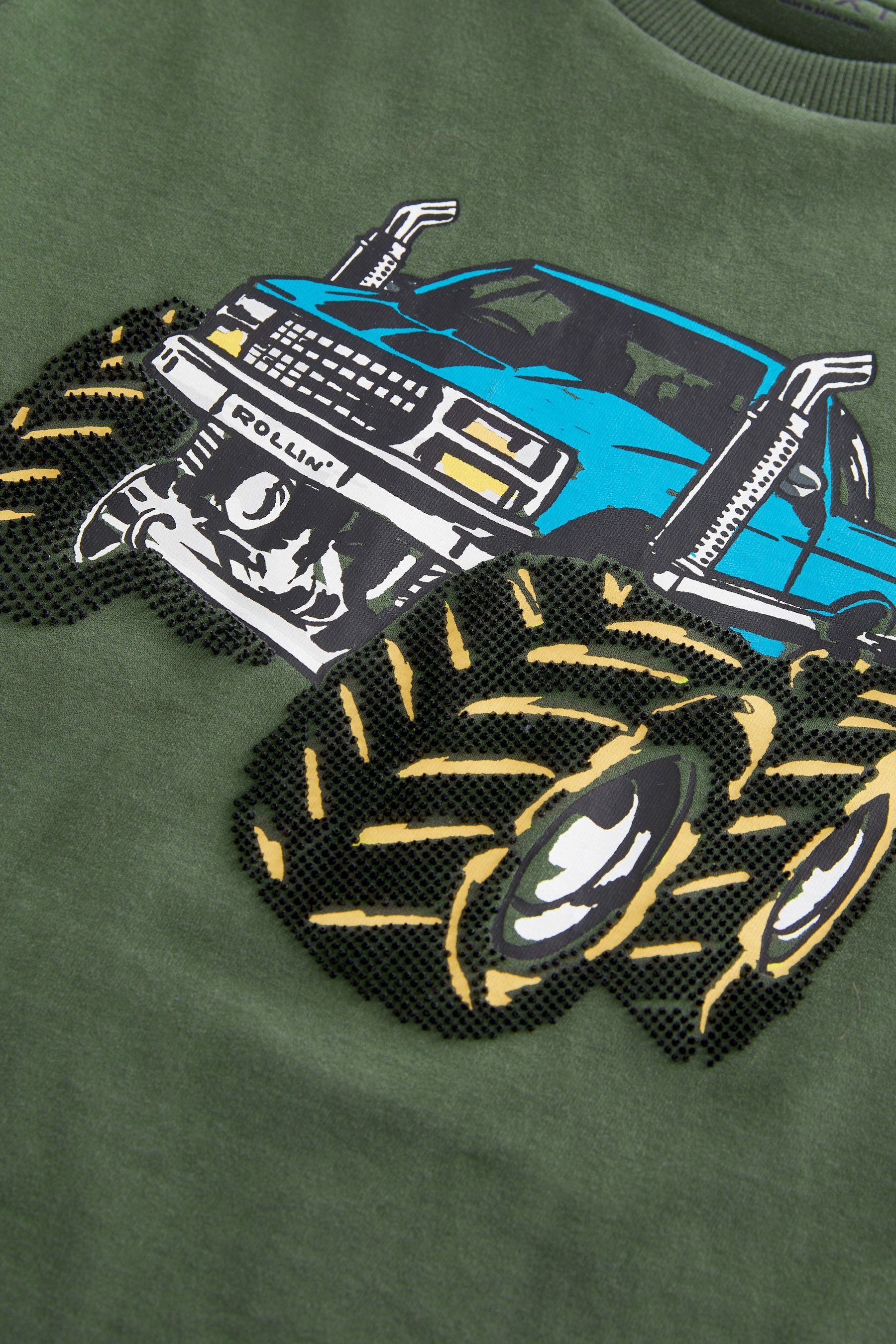 Green Monster Truck Long Sleeve Graphic T-Shirt (3-14yrs)