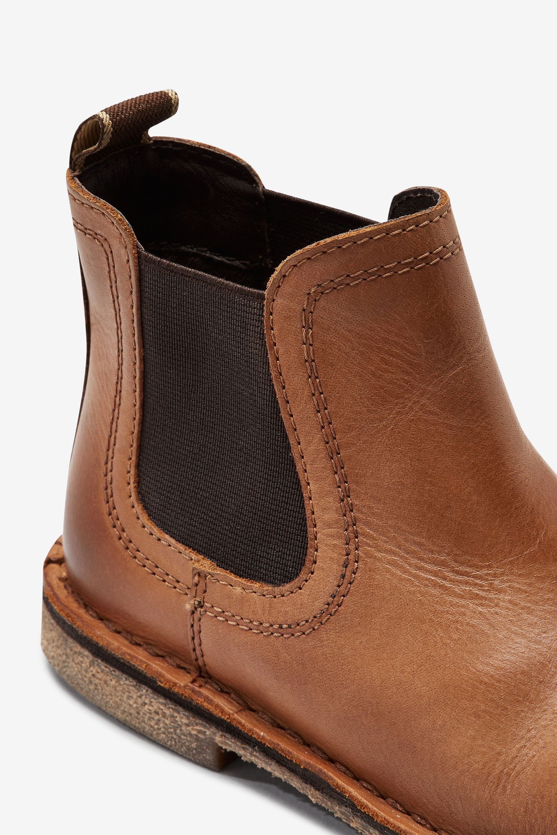 Tan Brown Standard Fit (F) Leather Chelsea Boots