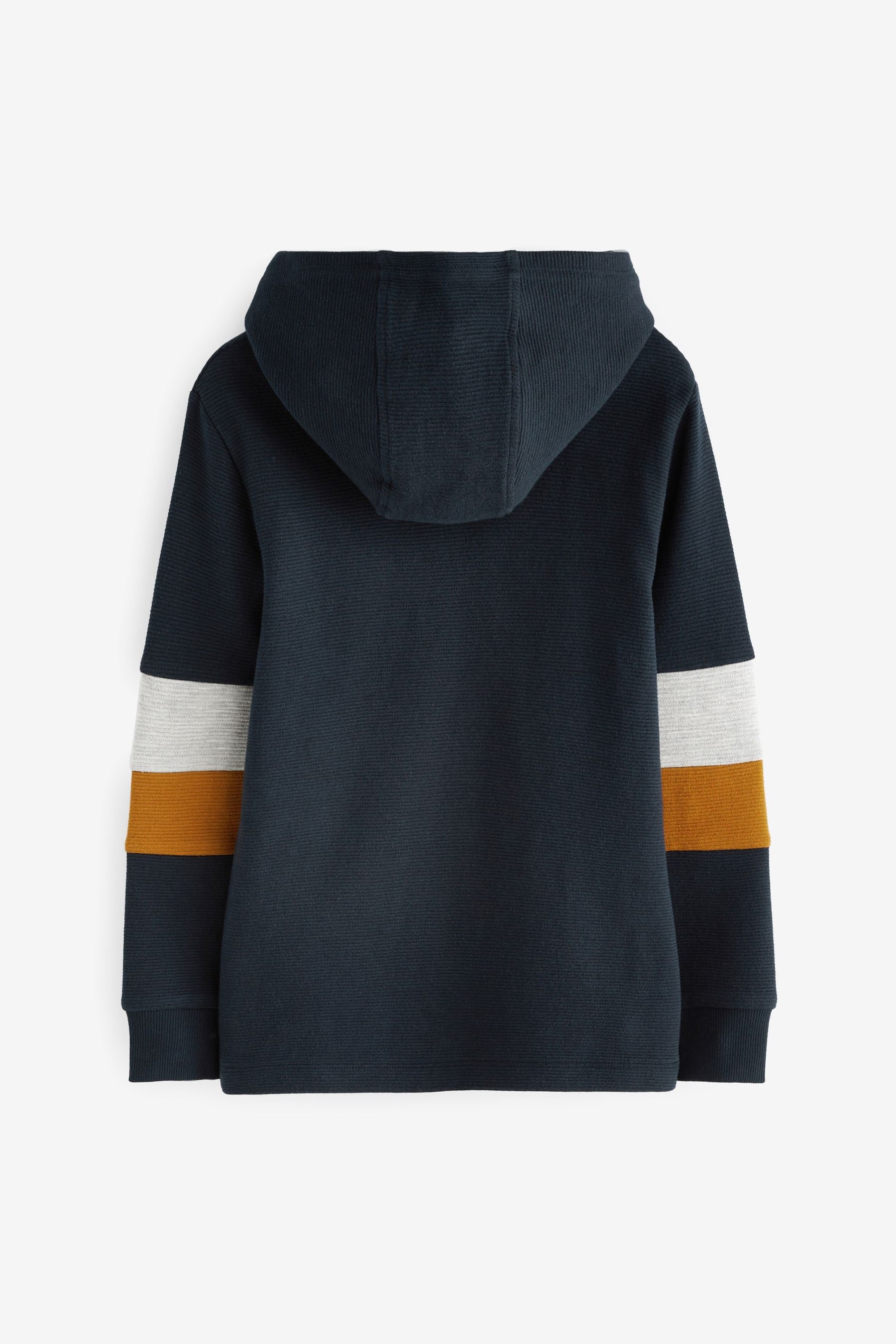 Navy Blue Textured Hoodie (3-16yrs)