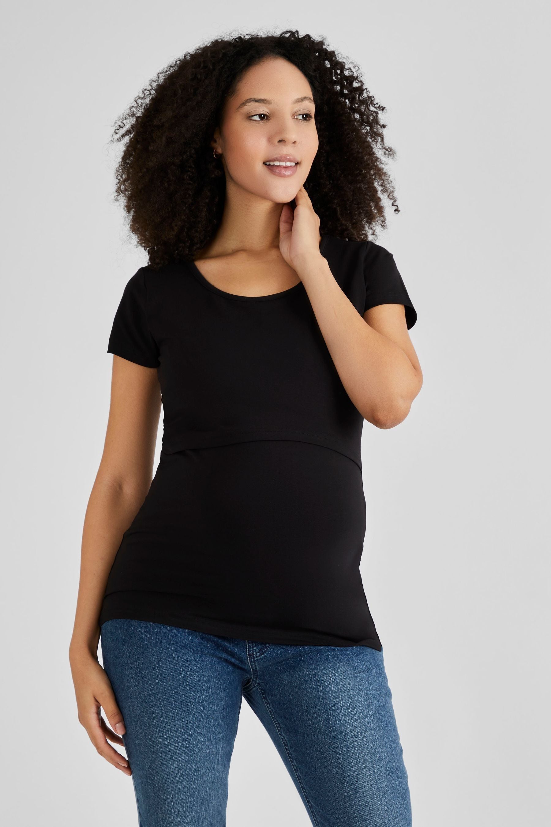 Black JoJo Maman Bébé Maternity & Nursing T-Shirt