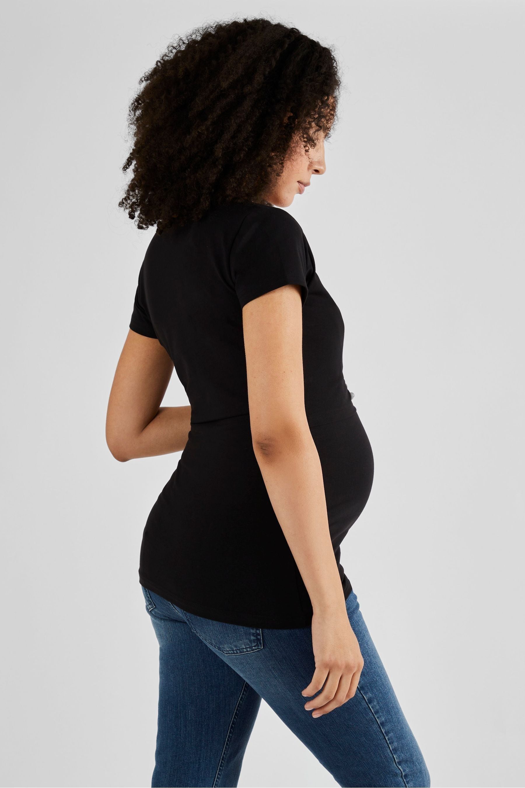 Black JoJo Maman Bébé Maternity & Nursing T-Shirt