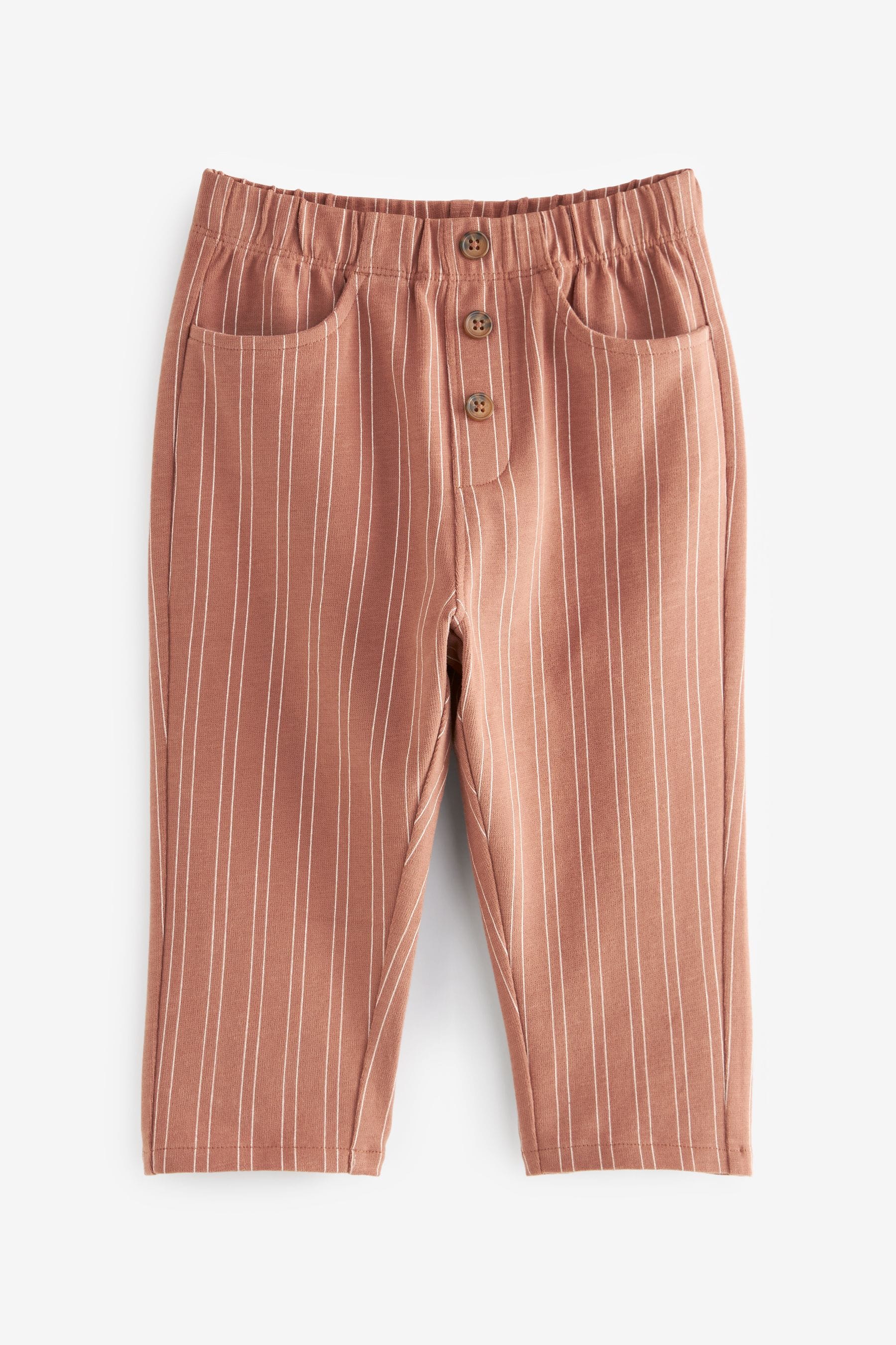 Tan Brown/Cream Lightweight Stripe Jersey Joggers (3mths-7yrs)