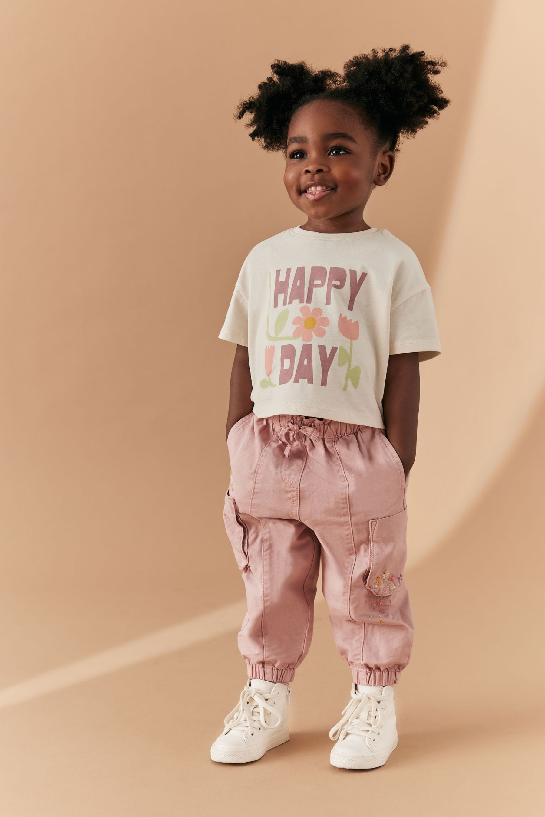 Pink Cargo Trousers and T-Shirt Set (3mths-7yrs)