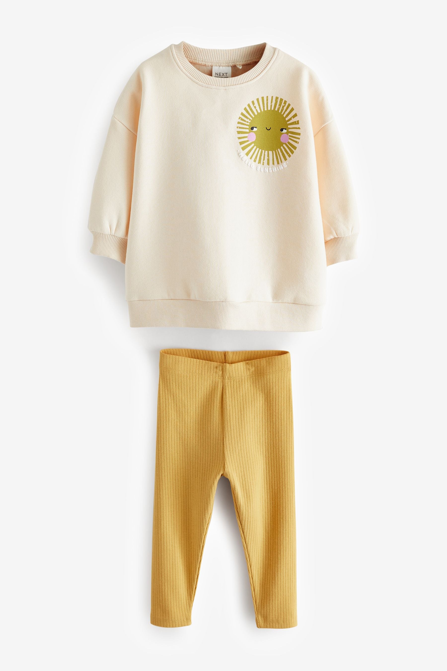 Yellow Relaxed Fit 100% Cotton Sweater And Leggings Set (3mths-7yrs)