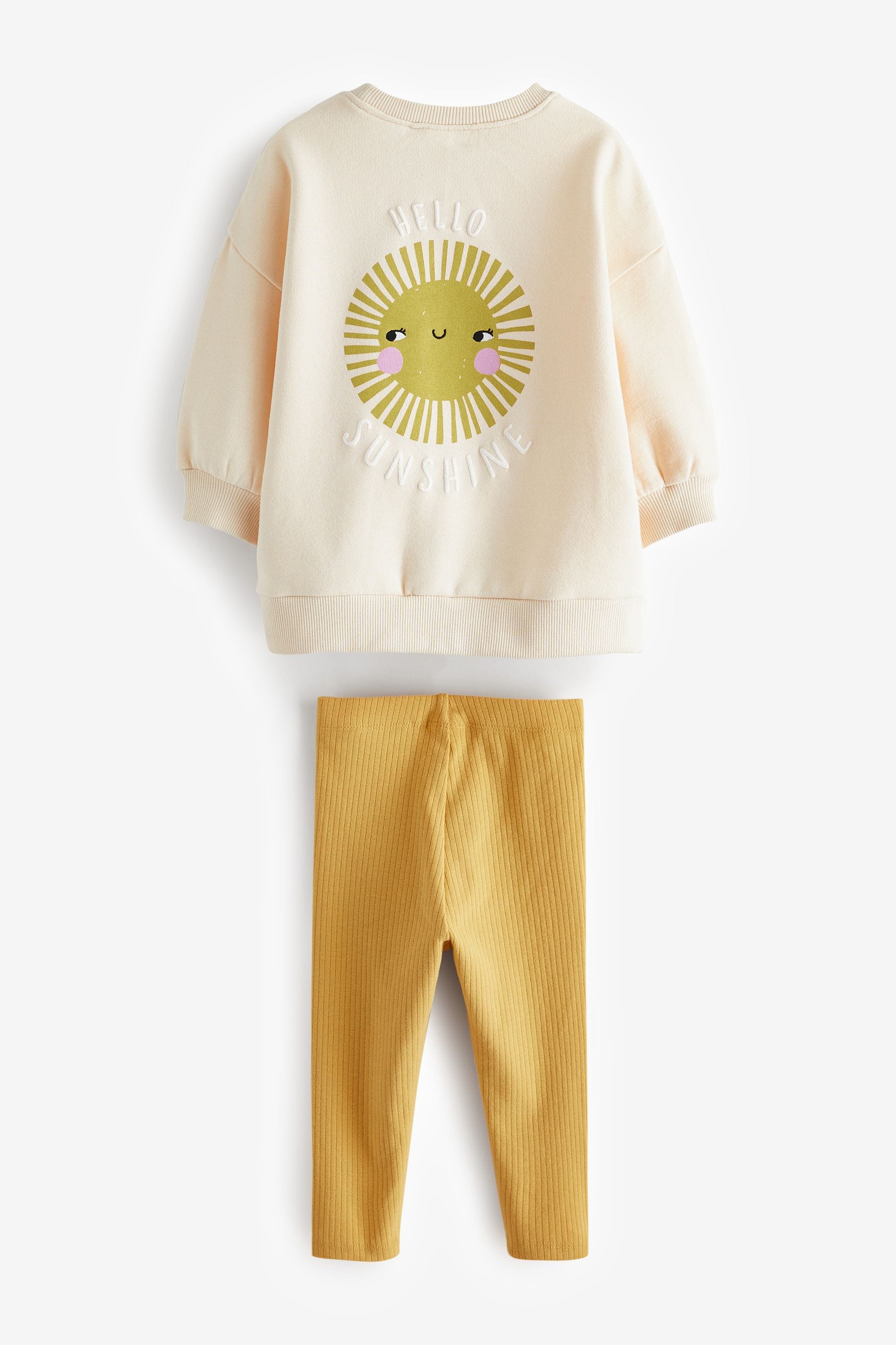 Yellow Relaxed Fit 100% Cotton Sweater And Leggings Set (3mths-7yrs)