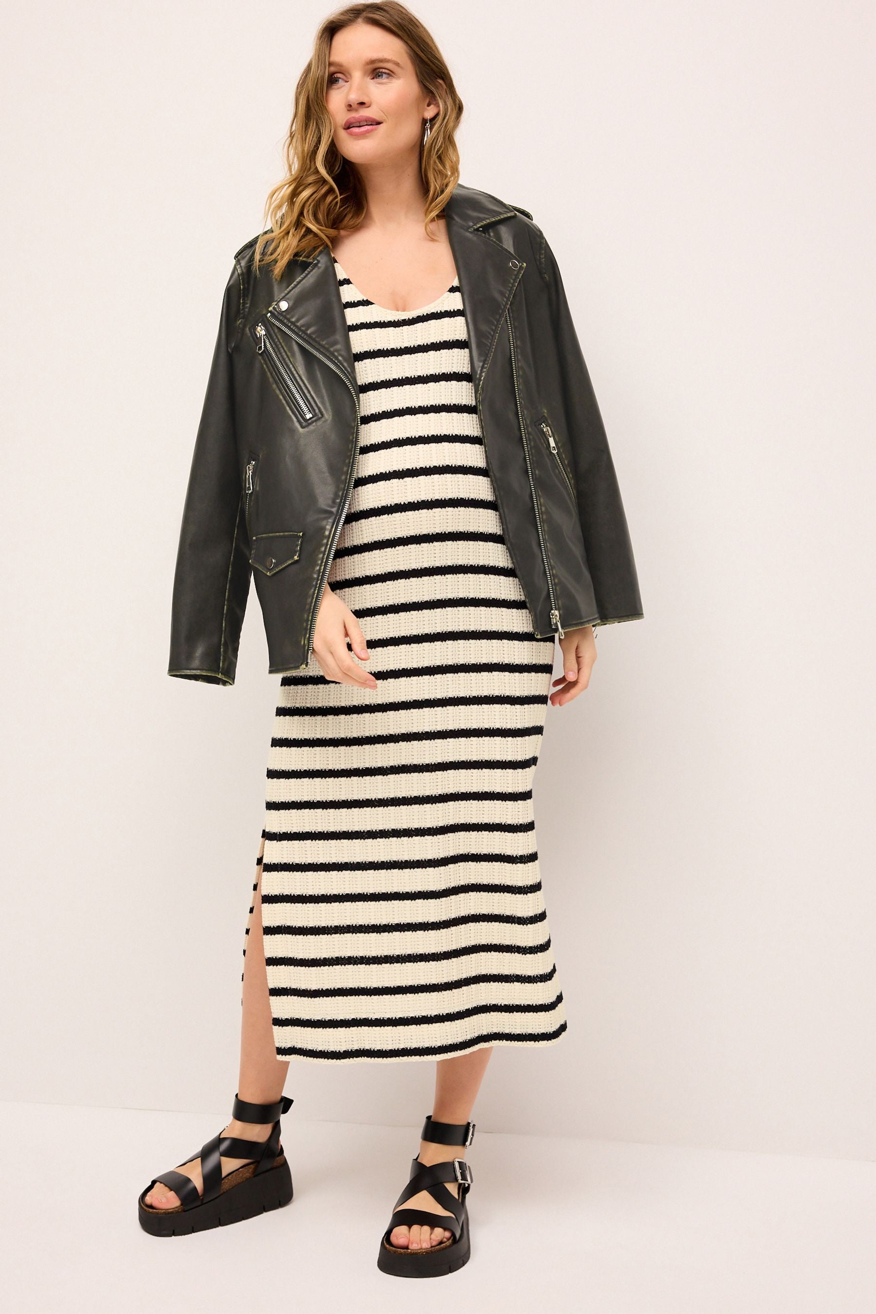 Stripe Maternity Knitted Dress