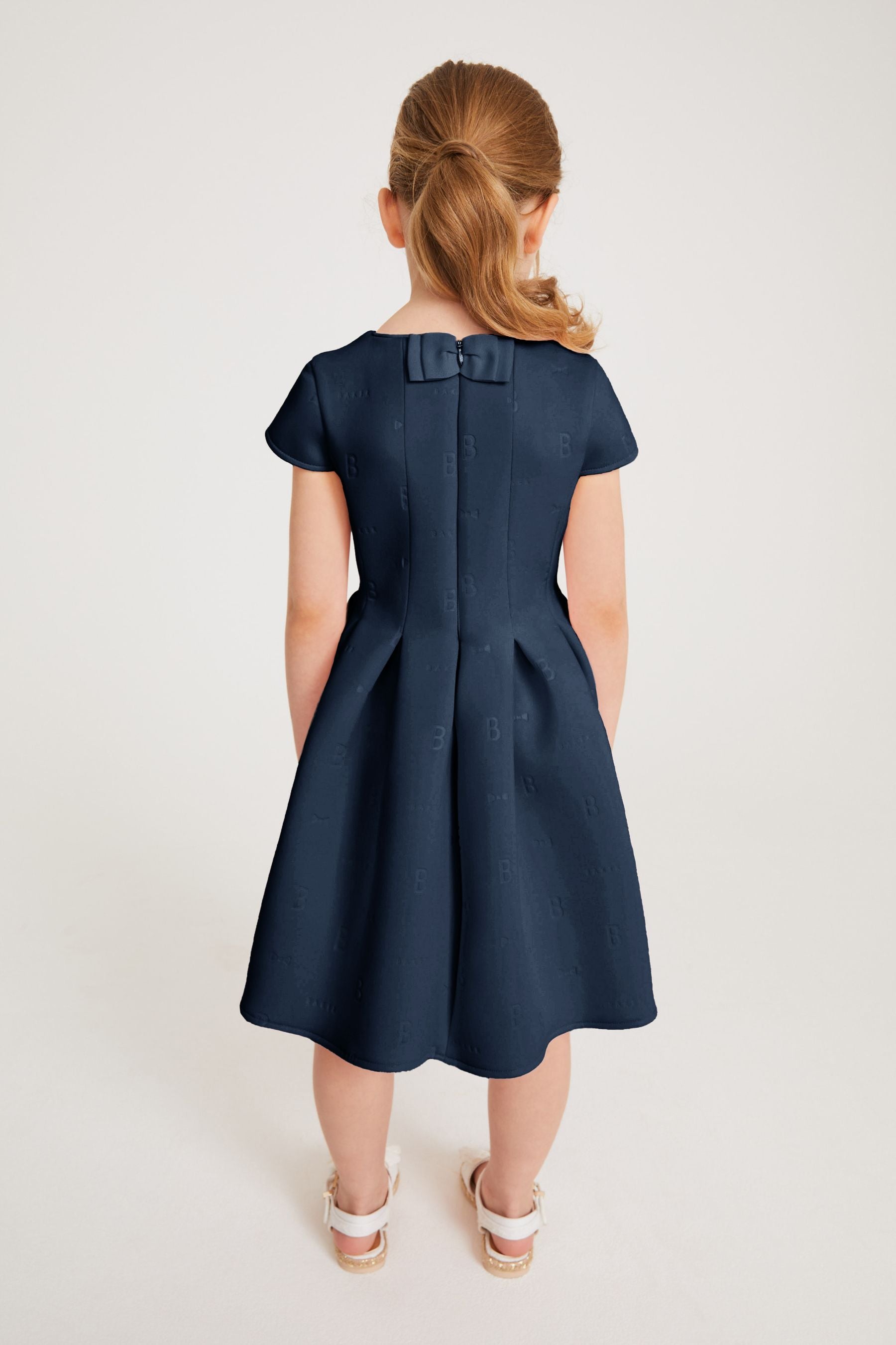 Baker by Ted Baker Navy Embossed Scuba Dress