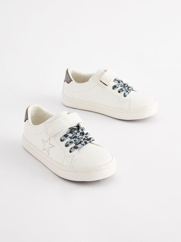 White Elastic Lace Trainers