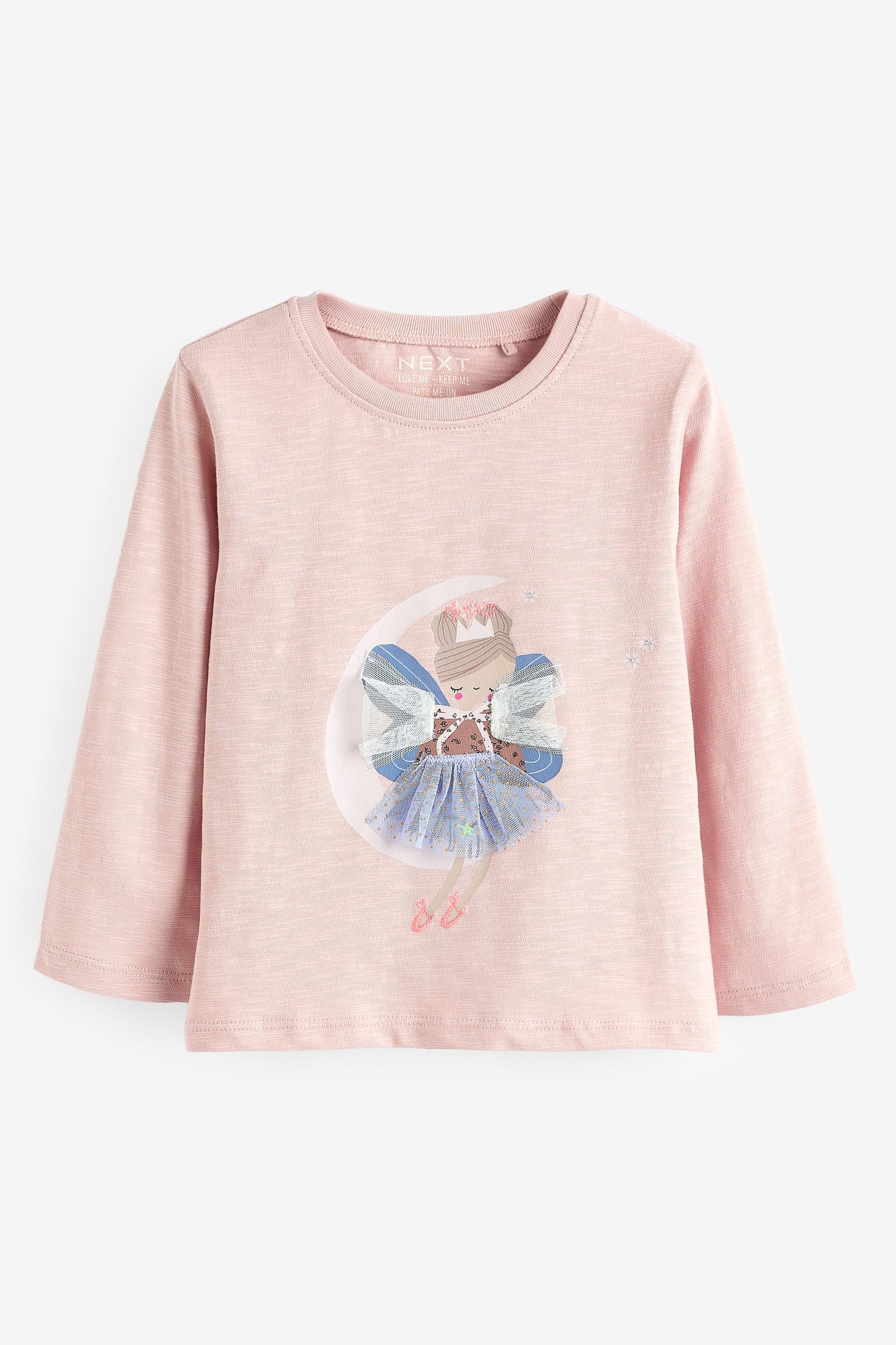 Pink Pretty Fairy 100% Cotton Long Sleeve T-Shirt (3mths-7yrs)