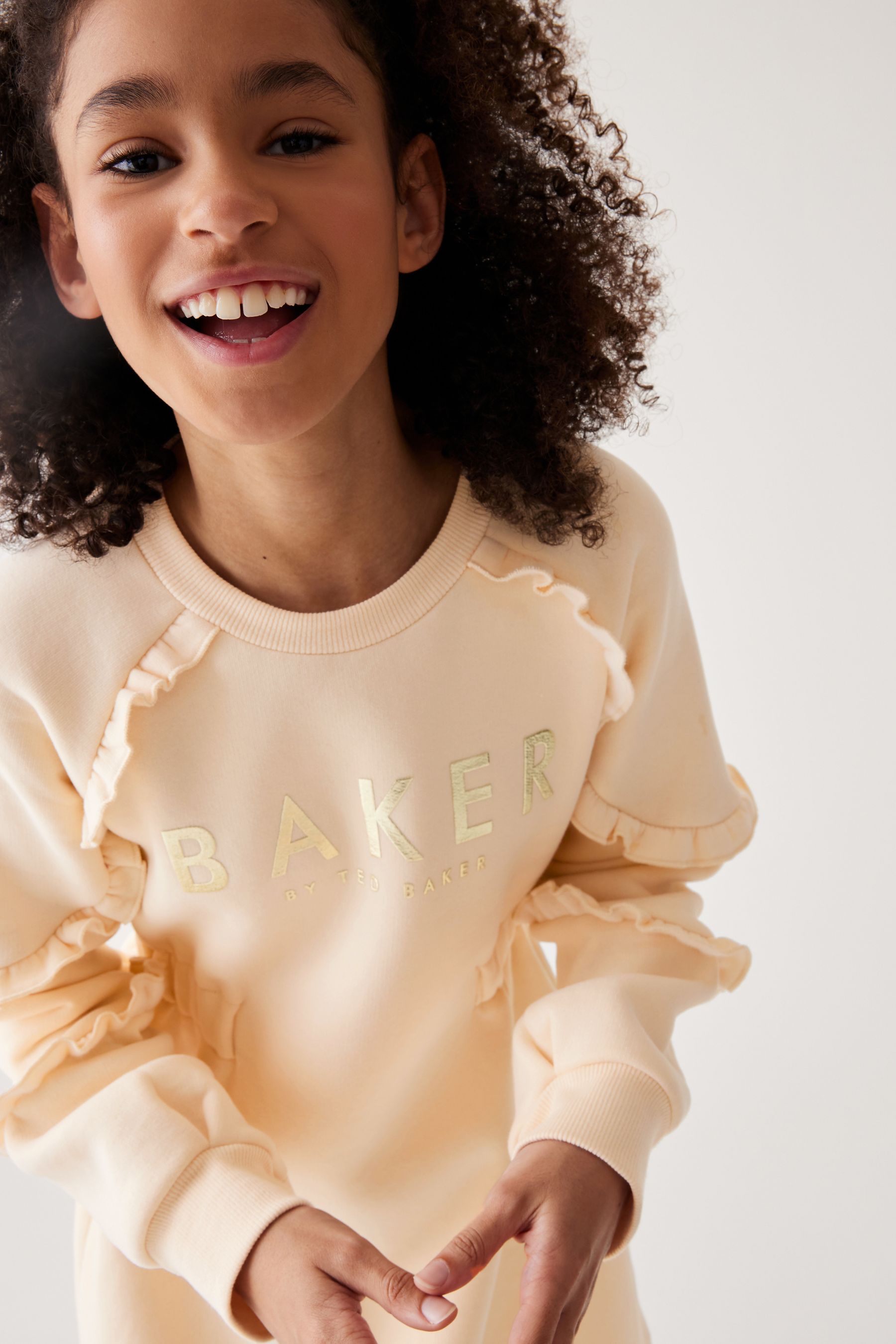 Cream Baker by Ted Baker Frilled Sweat Dress