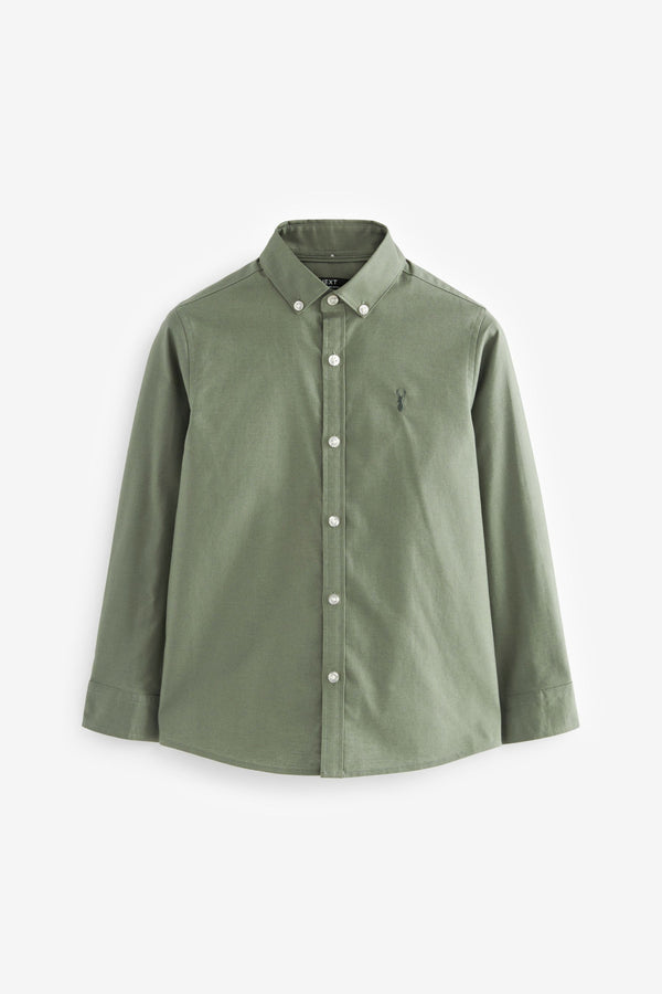 Khaki Green Long Sleeve Oxford Shirt (3-16yrs)