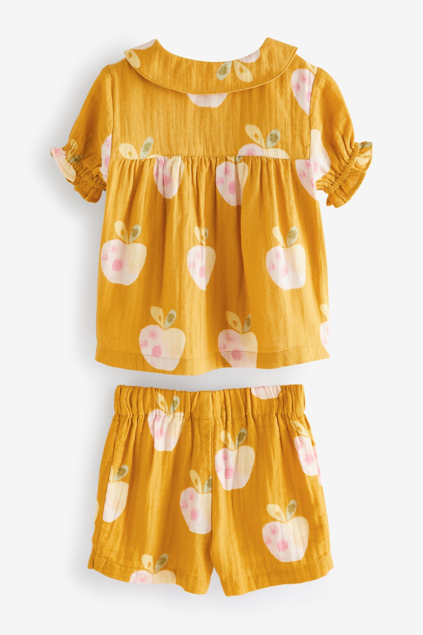 Ochre Yellow Woven Button Through Pyjamas (9mths-12yrs)