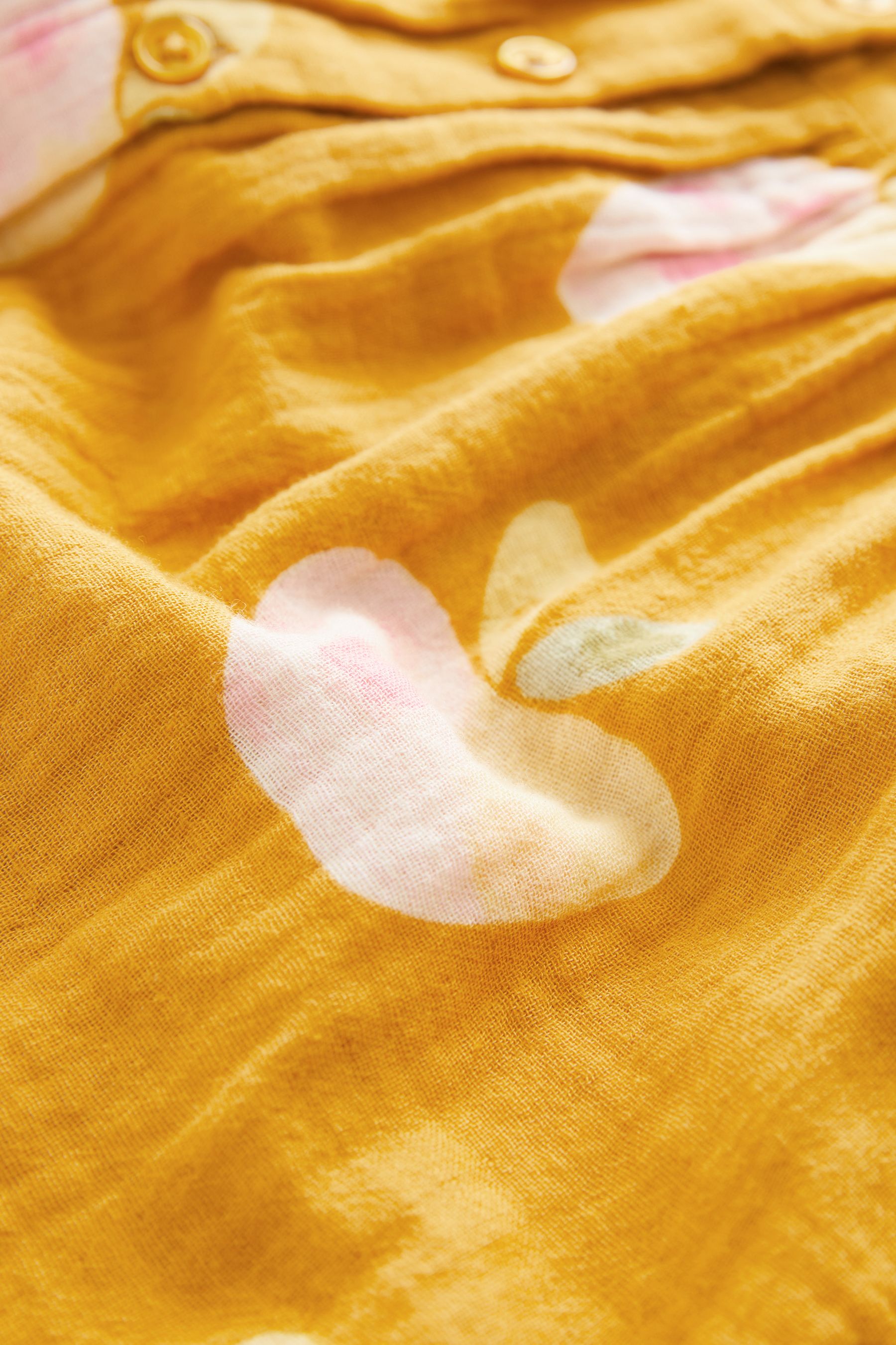 Ochre Yellow Woven Button Through Pyjamas (9mths-12yrs)