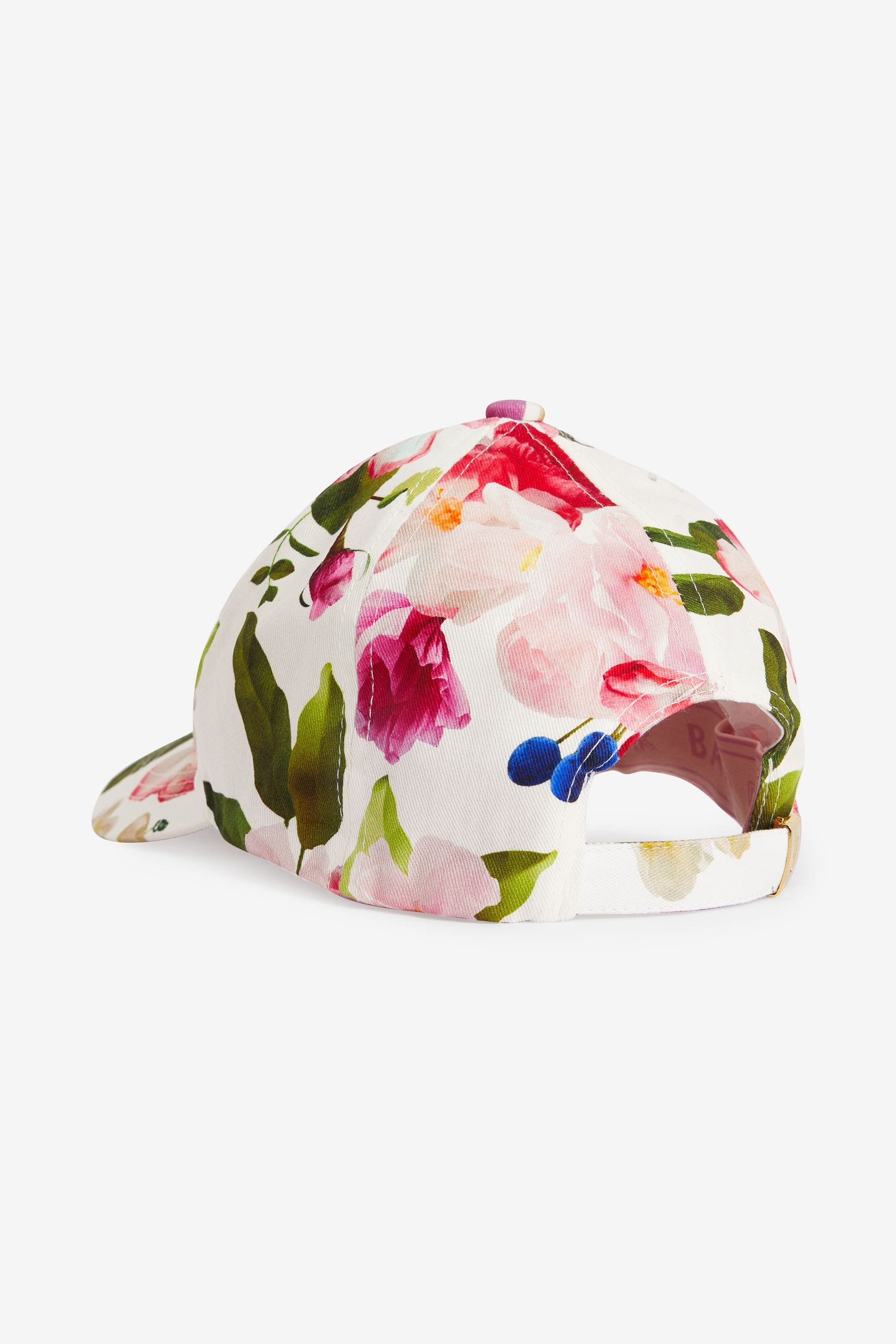 White Baker by Ted Baker Girls Floral Twill Embroidered Baseball Cap