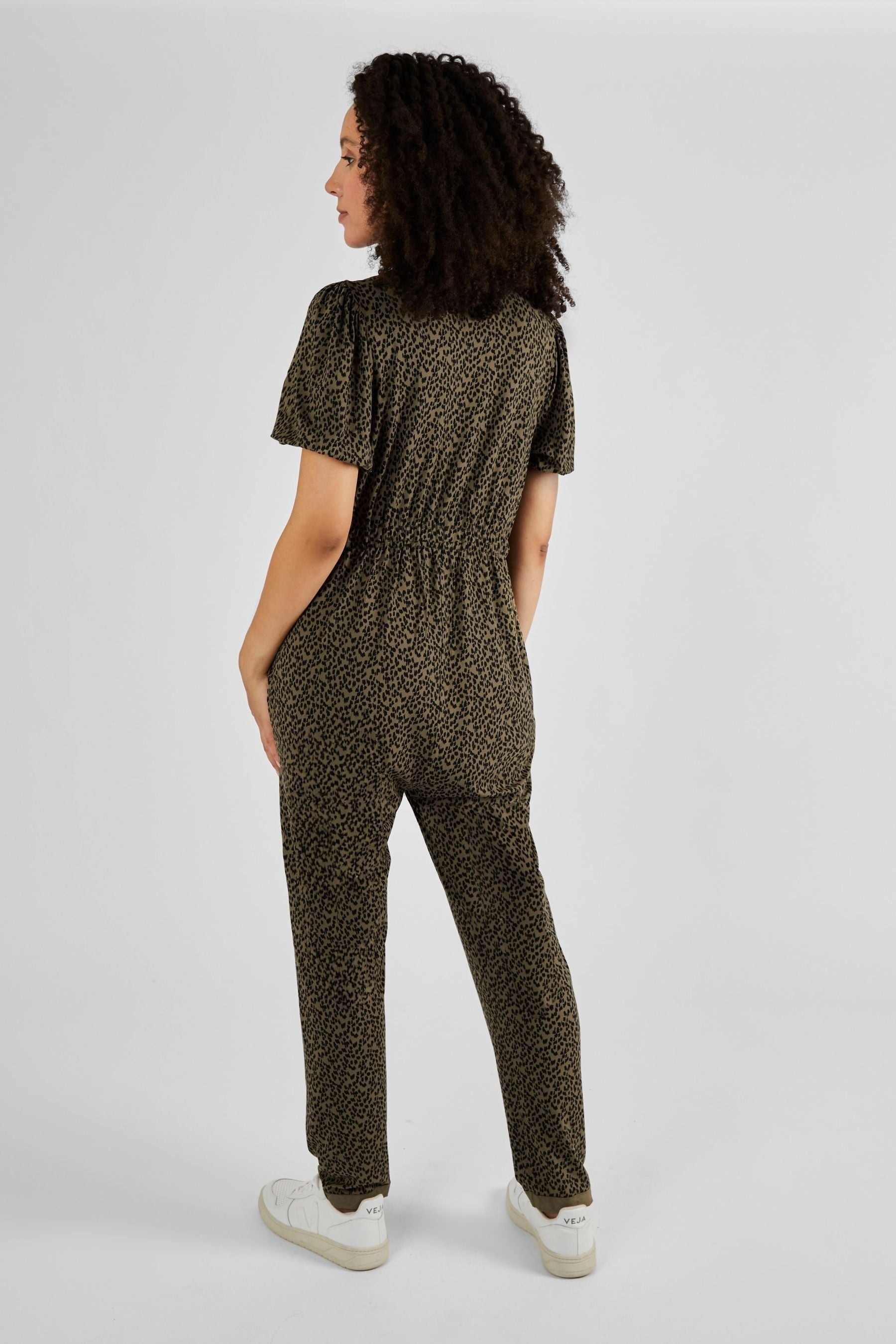 Khaki JoJo Maman Bébé Animal Print Maternity Jumpsuit