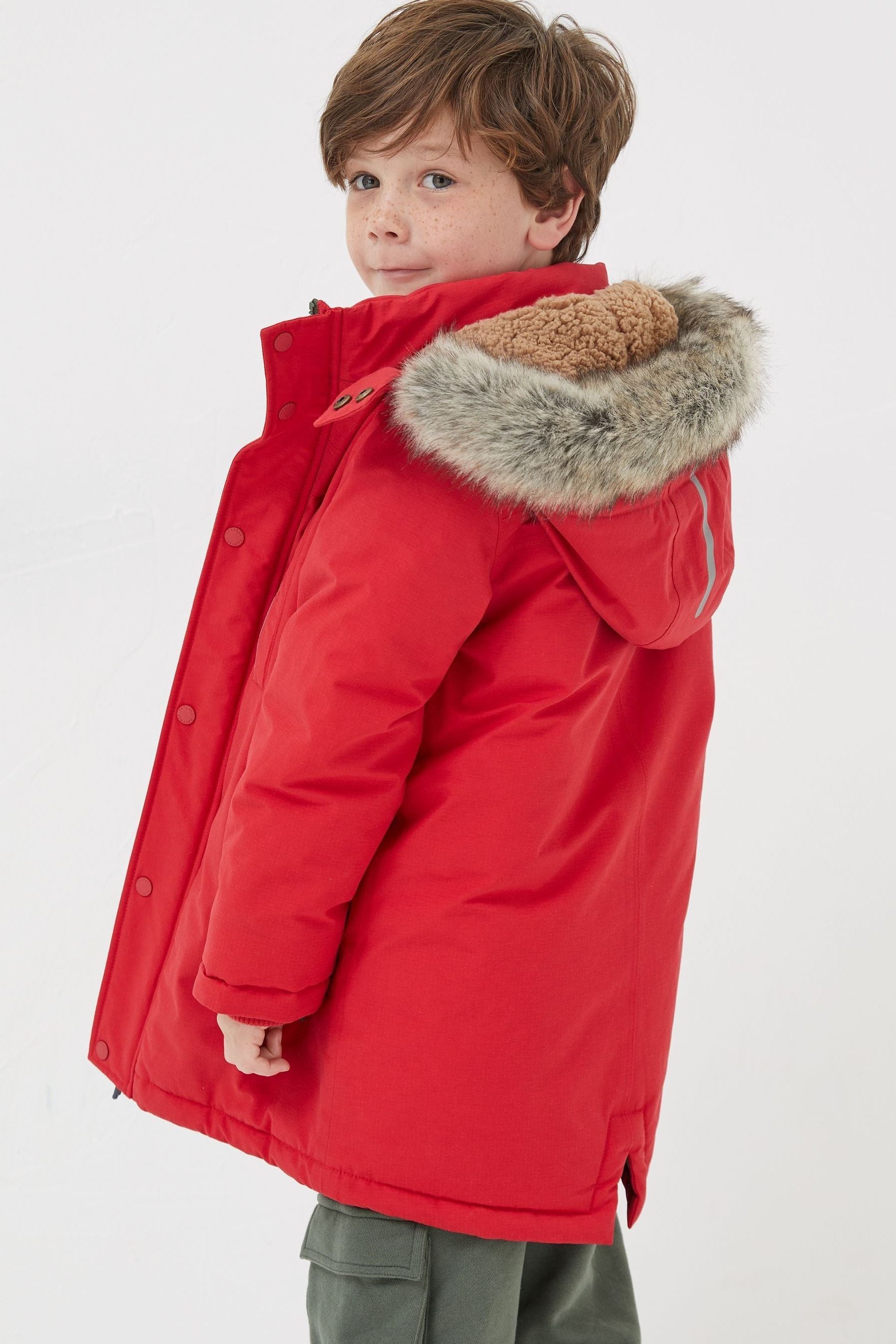 FatFace Red Waterproof Coat