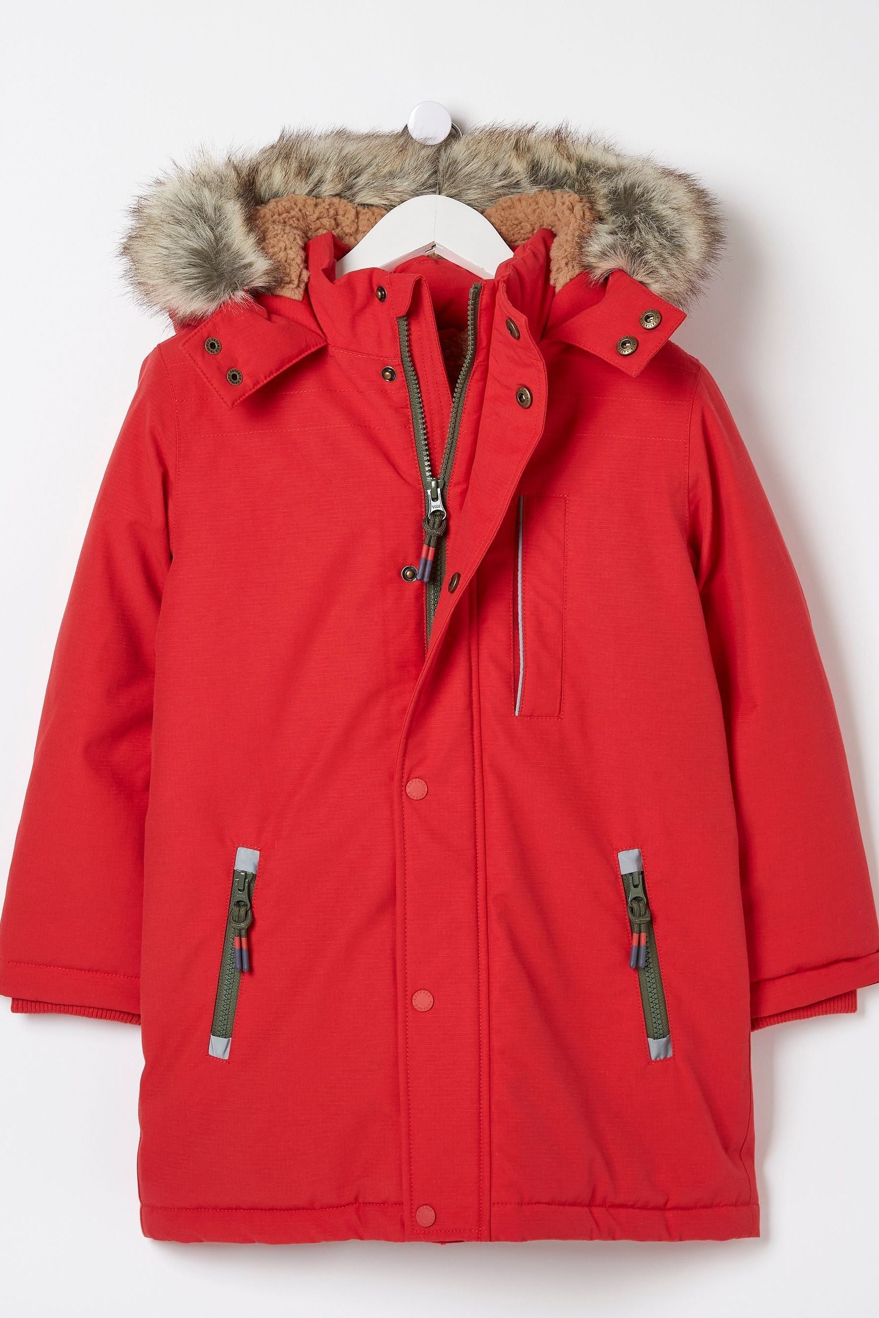 FatFace Red Waterproof Coat